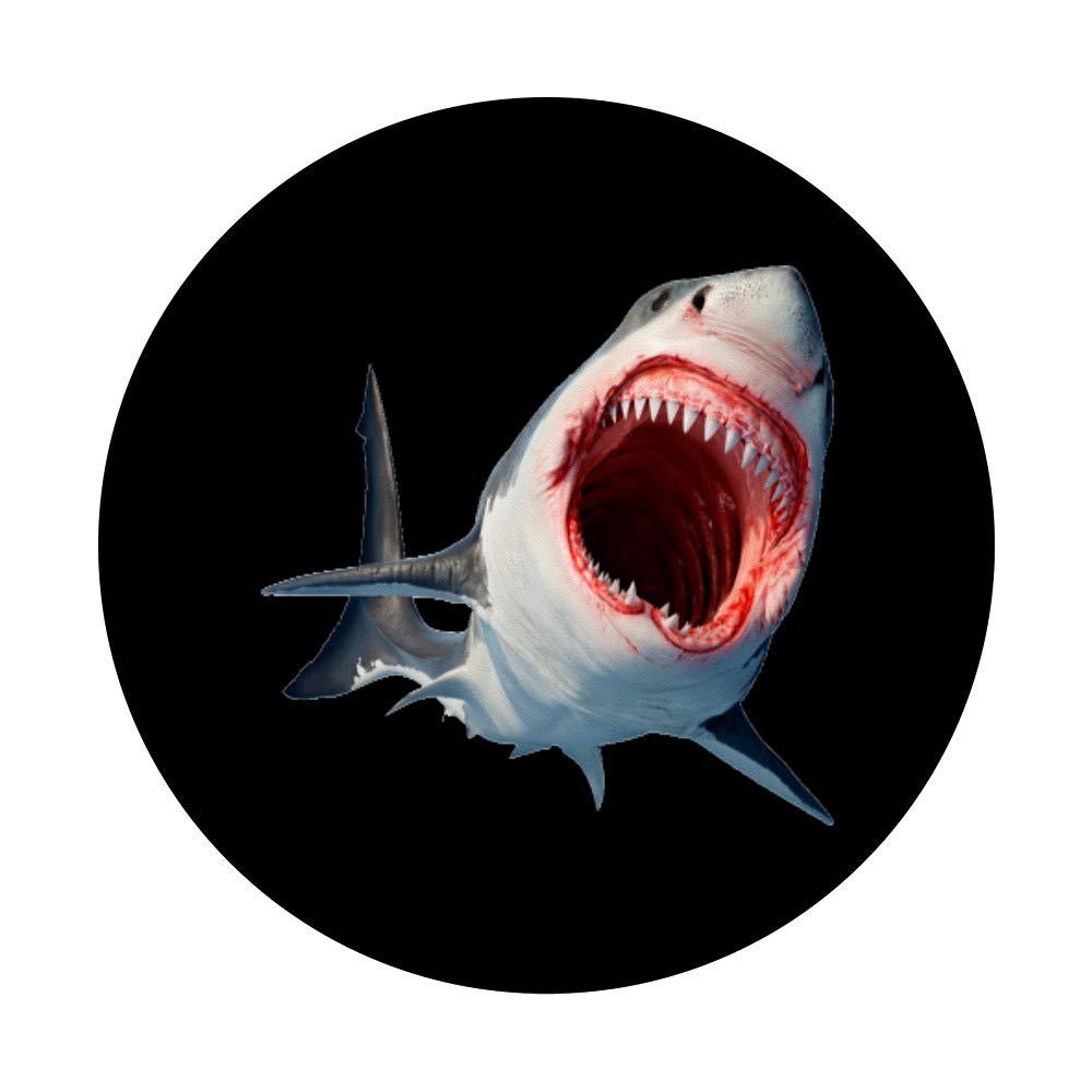 Great White Shark Teeth PopSockets - Marine Predator Phone Grip & Stand for iPhone, Samsung, Tablets - Perfect for Beach, Pool & Outdoor Adventures