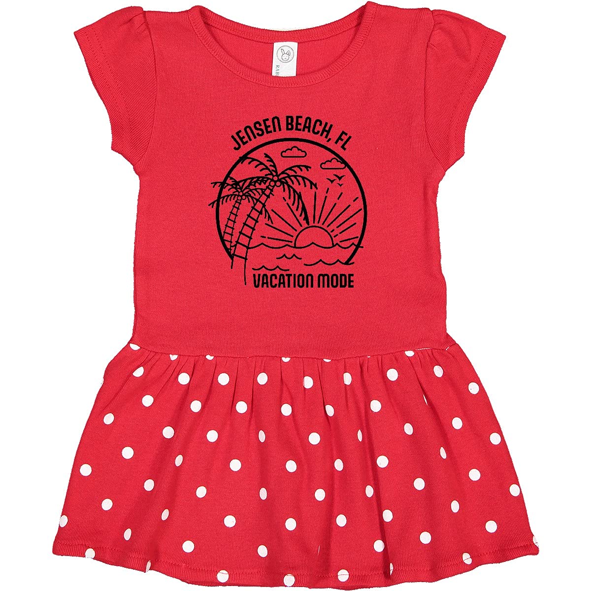 Inktastic Summer Vacation Mode Jensen Beach Florida Baby Dress - Cute Outfit for Beach Trips, Family Photos & Casual Wear