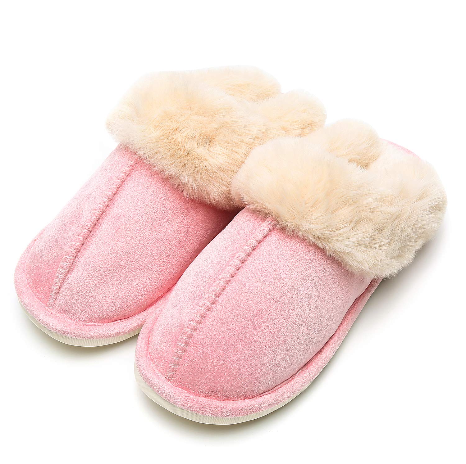 Epsion Women's Winter Warm Slippers - Faux Fur Fluffy House Shoes with Suede Plush Lining & Anti-Skid Sole - Indoor/Outdoor Comfort for Home, Office & Travel