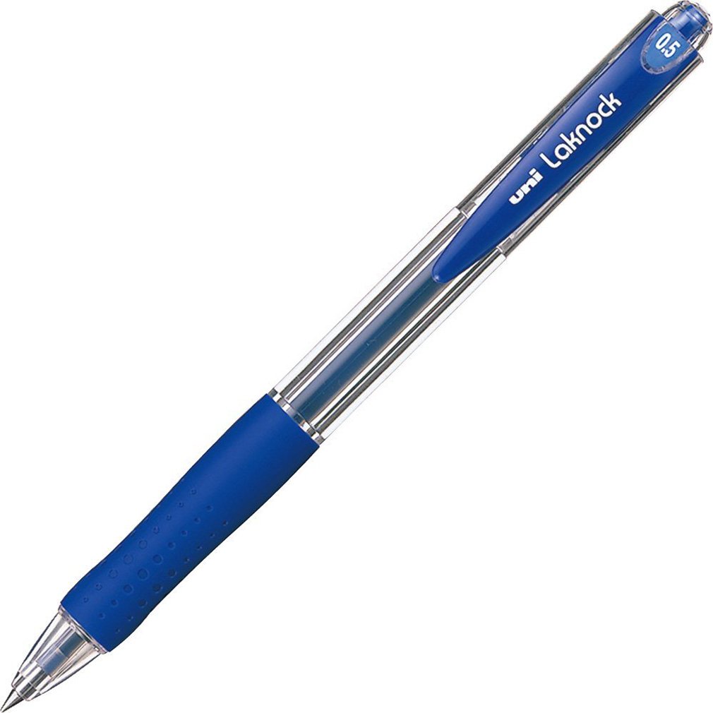 Mitsubishi Pencil SN10005.33 Permanent Ballpoint Pen - 0.5mm Fine Point, Smooth Writing, Easy Knock Mechanism, Blue Ink, 10-Pack for Office, School & Everyday Use