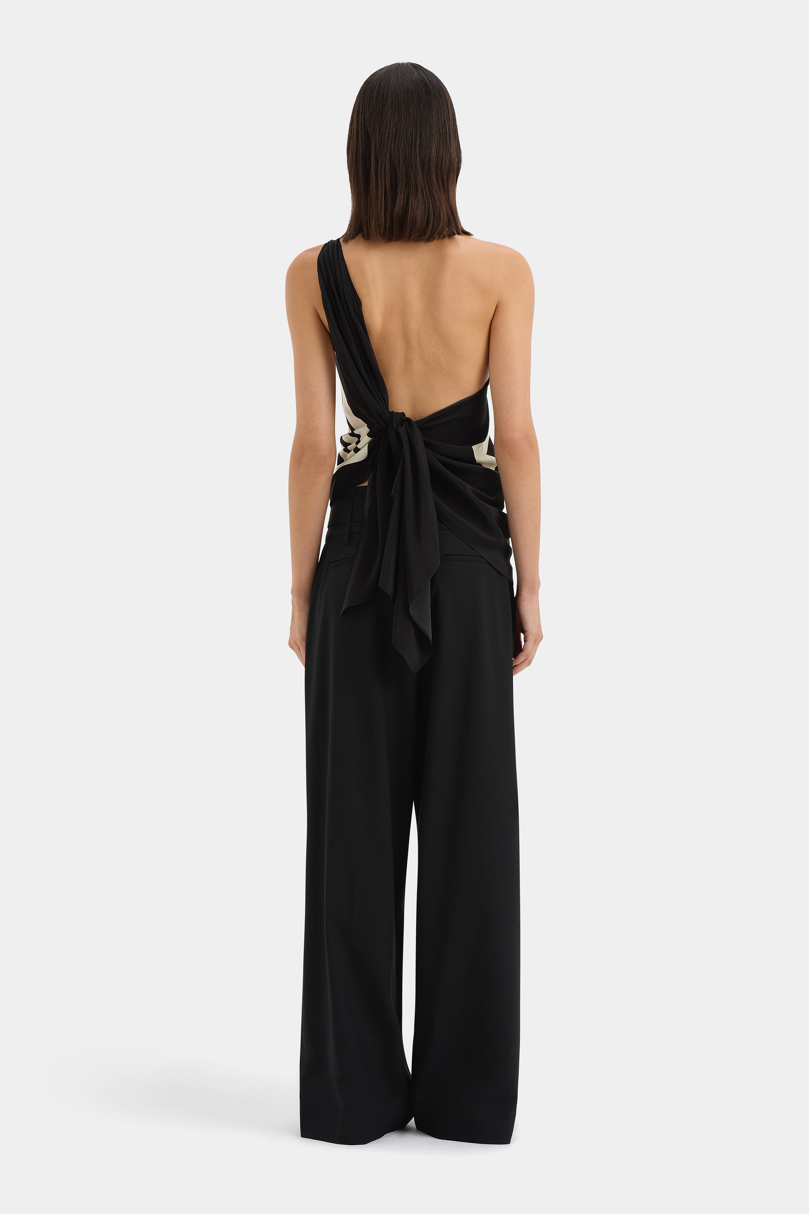 Pietra Wrap Top Milano Nero - Stylish Women's Wrap Blouse for Casual & Evening Wear