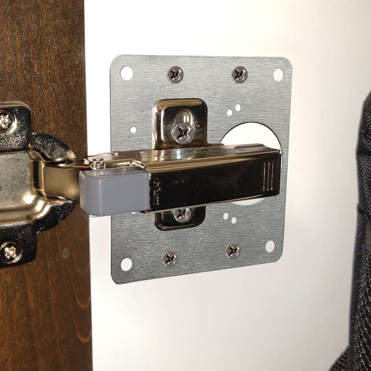 1 Pcs Kitchen Cabinet Door Hinges Repair Plate Brackets Kit with Fixing Screws - Easy DIY Installation for Cupboard, Wardrobe & Furniture Repair