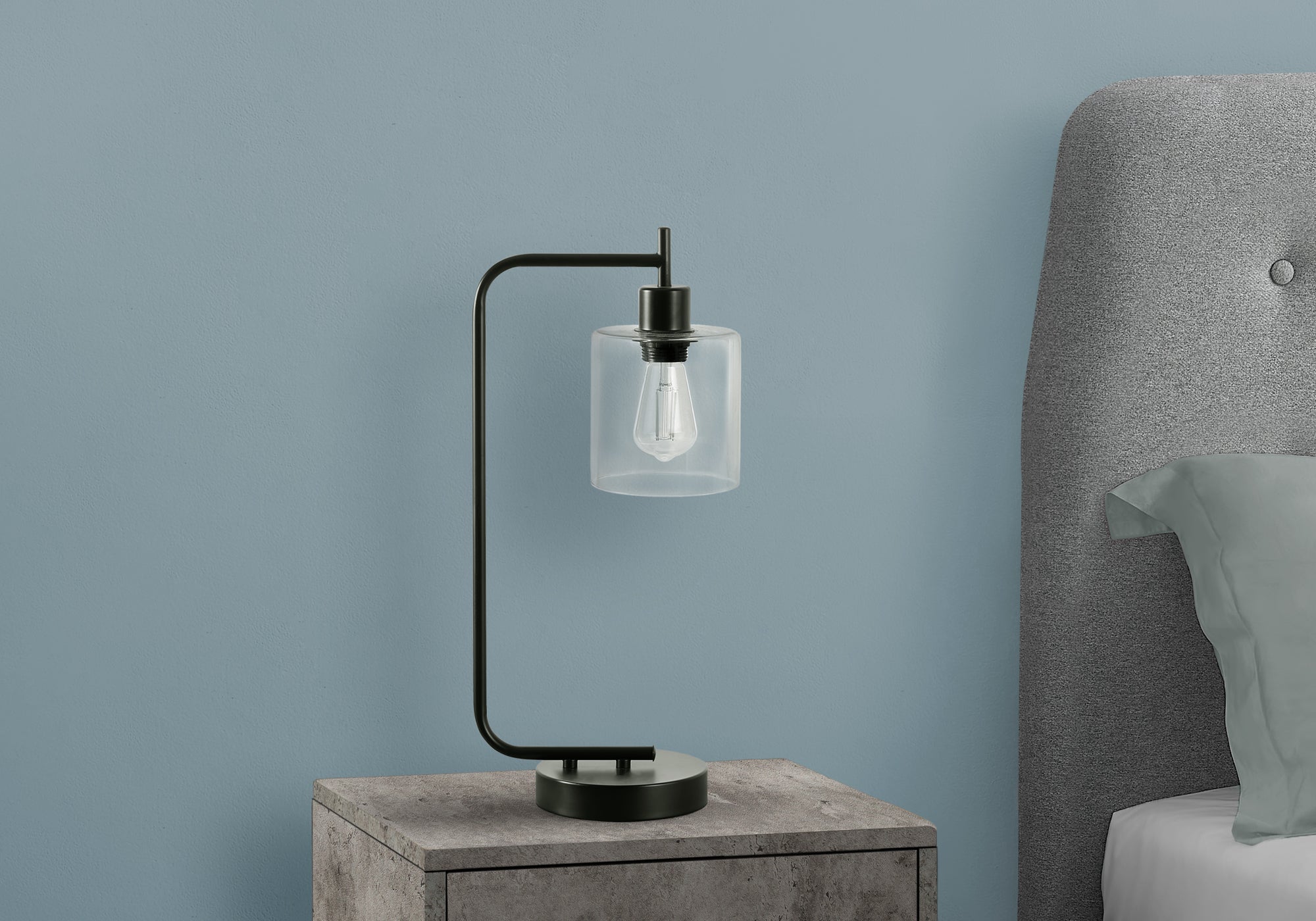 GlowTech USB Desk Lamp - Sleek Black Metal Base with Glass Shade, Modern LED Lighting for Home Office (20H Runtime, USB Powered) - Perfect for Reading, Working & Nightstand Use