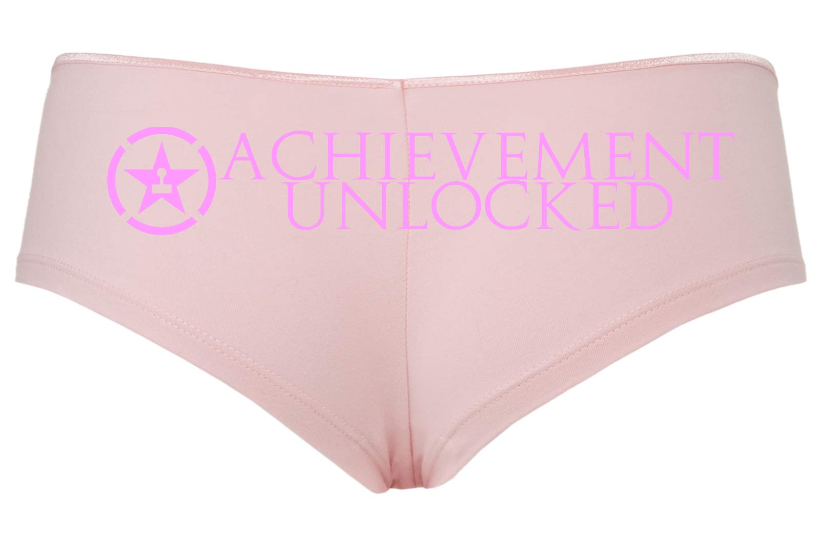 Knaughty Knickers Achievement Unlocked Video Game RPG Pink Boyshort - Sexy Flirty Women's Underwear for Cosplay & Roleplay