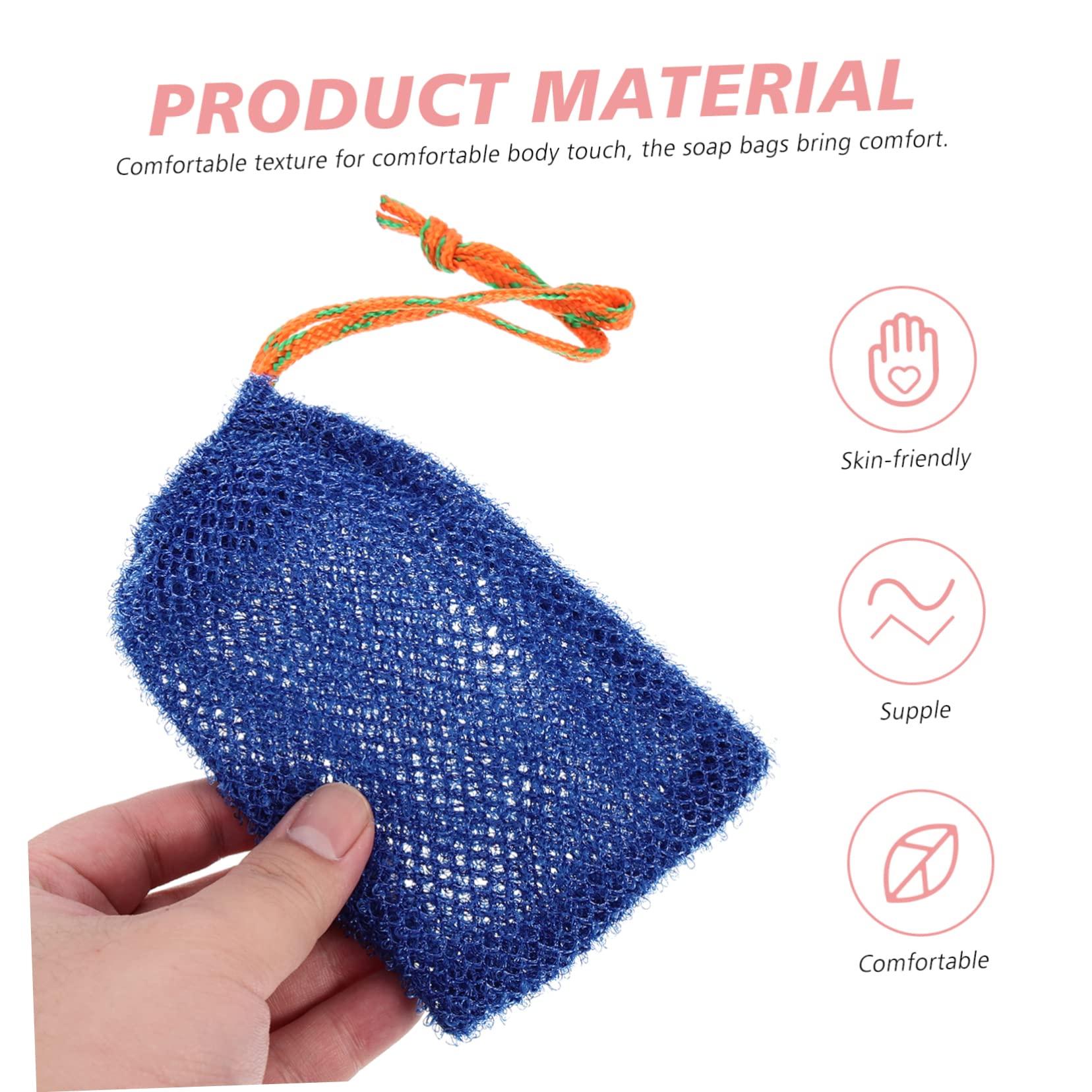 Natural Loofah Soap Bag with Drawstring - Soft & Comfortable Texture for Efficient Lathering - Perfect for Shower, Bath, and Travel Use