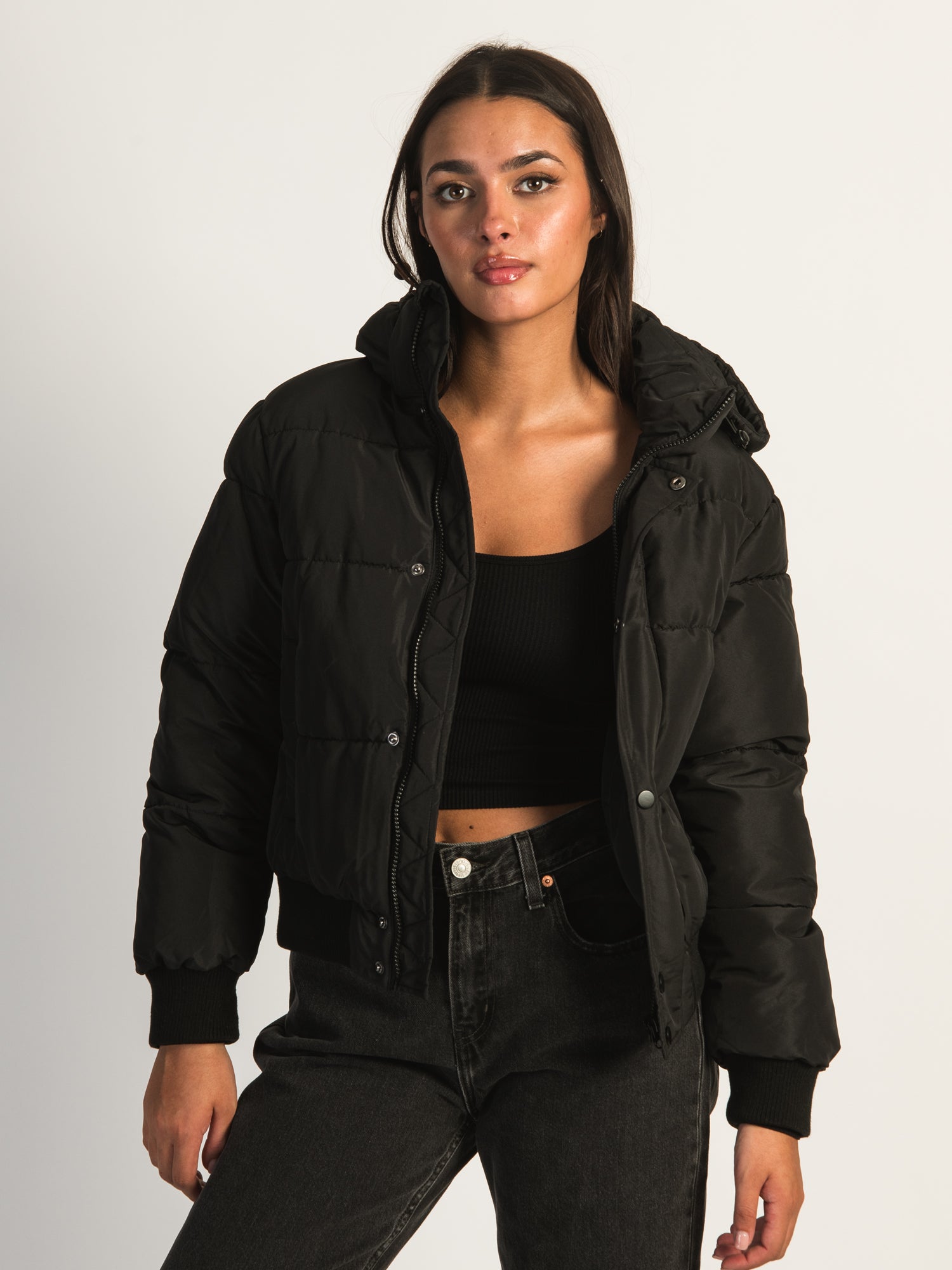 AZALEA WANG RIRI Hooded Puffer Jacket for Women - Winter Warm Quilted Down Coat with Fur Trim | Perfect for Outdoor Activities & Cold Weather Fashion