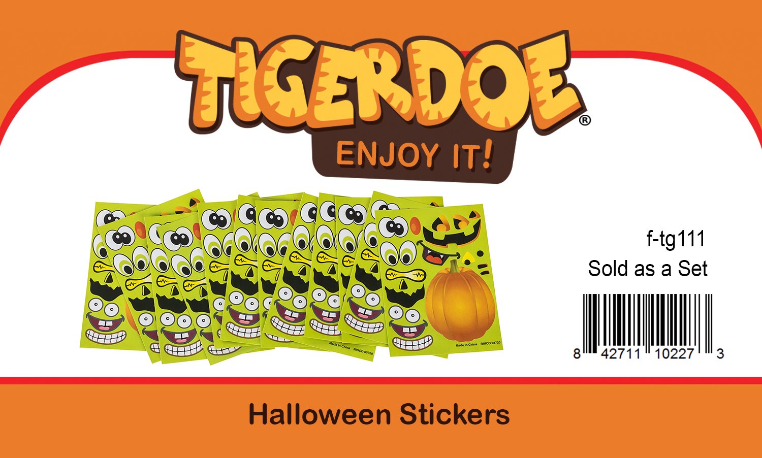 72 Sheets Halloween Stickers for Kids - Jack O' Lantern Pumpkin Stickers by Tigerdoe - Fun DIY Pumpkin Decorations for Halloween Parties, School Projects & Scrapbooking