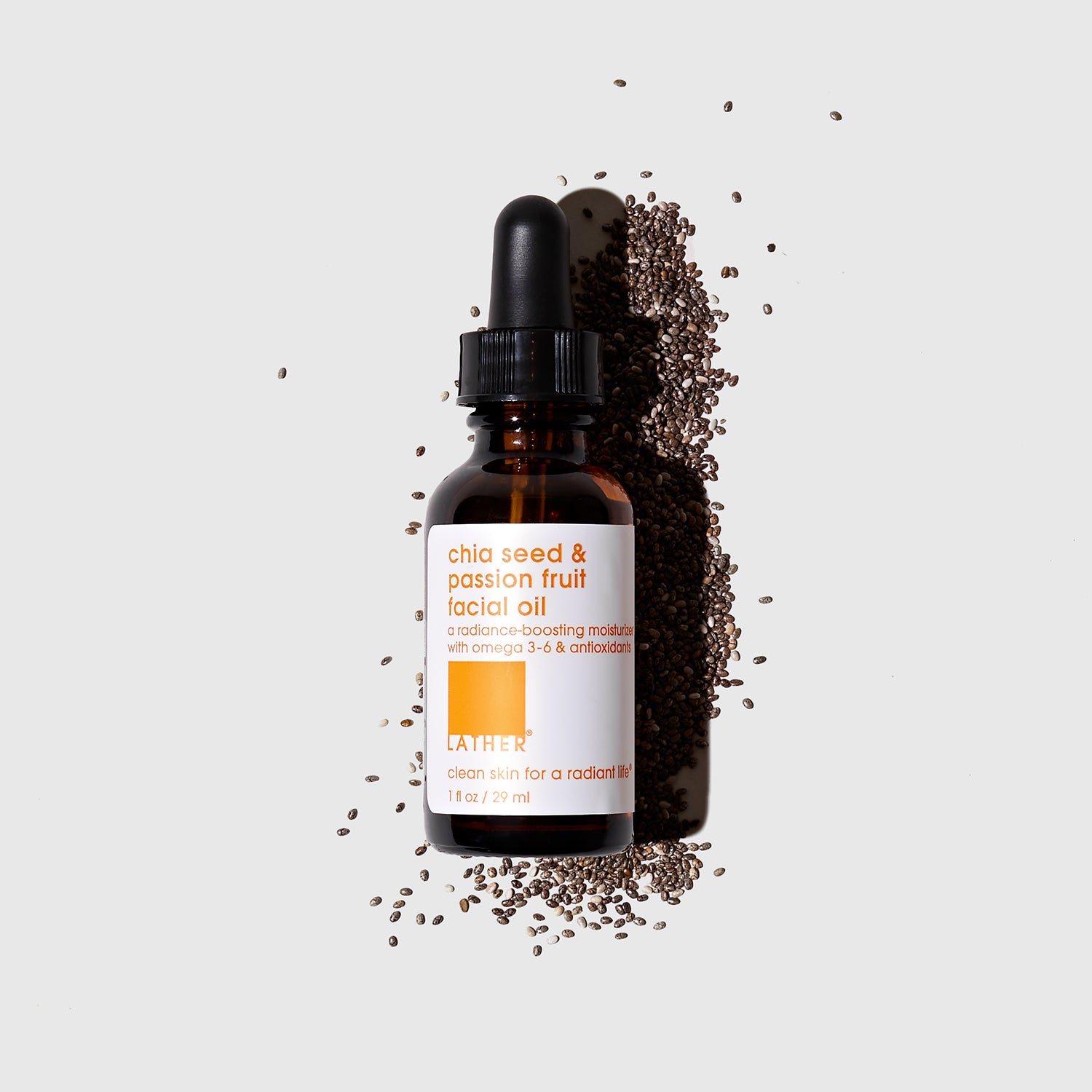 Organic Chia Seed & Passion Fruit Facial Oil for Glowing Skin - Hydrating & Anti-Aging Face Oil for Dry, Sensitive Skin | Day & Night Moisturizer for Women & Men