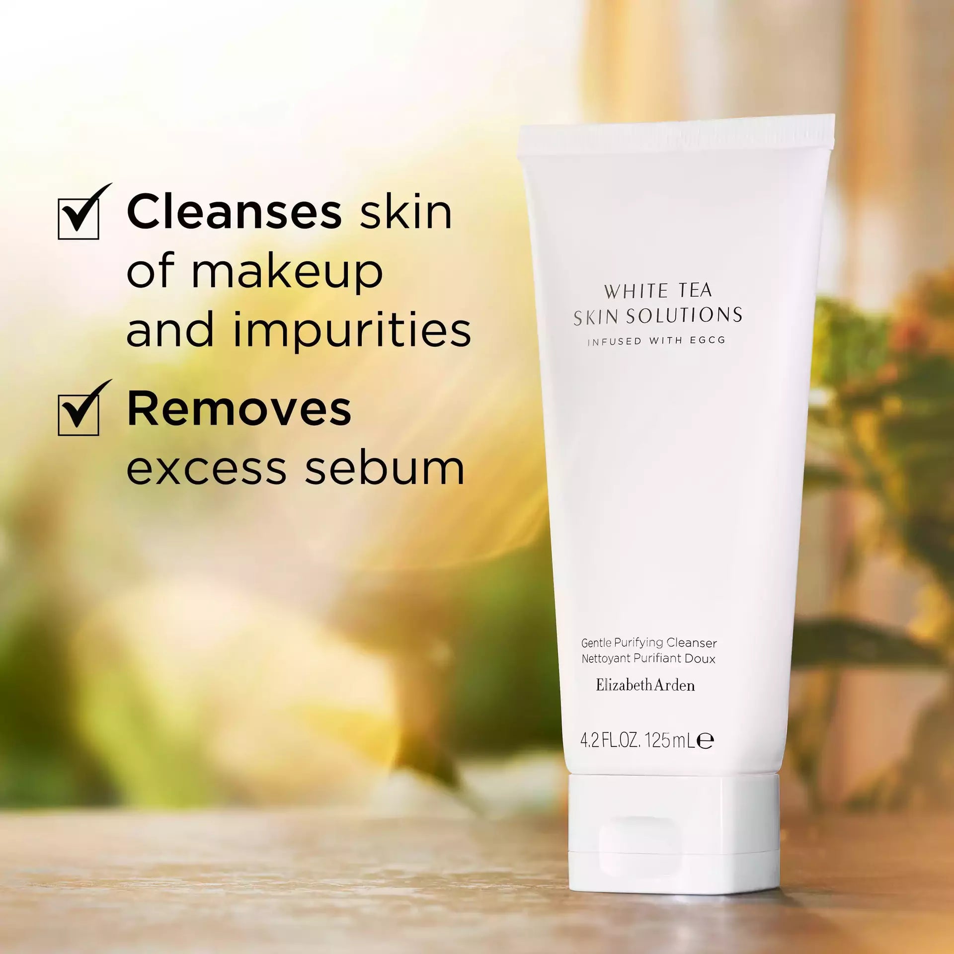 White Tea Skin Solutions Gentle Purifying Cleanser - Natural Face Wash for Sensitive Skin | Daily Cleansing & Makeup Removal | Perfect for Morning & Night Routine
