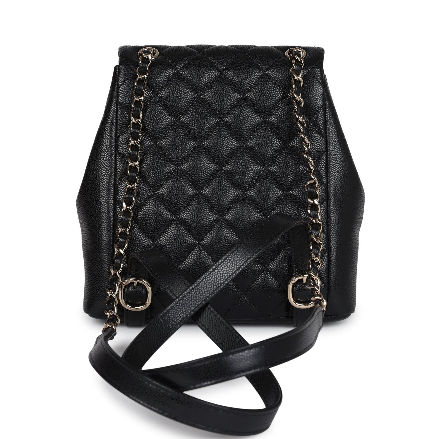 Chanel Medium Cargo Duma Backpack in Black Shiny Grained Calfskin with Light Gold Hardware - Luxury Designer Backpack for Women, Perfect for Travel, Work & Everyday Use