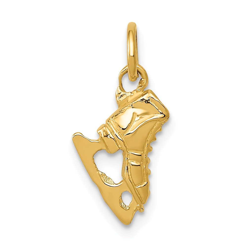 14K Solid Yellow Gold Ice Skate Charm Pendant - 15mm x 7mm Dainty Figure Skating Jewelry Gift for Skaters, Coaches & Ice Dance Lovers - Perfect for Necklaces, Bracelets & Special Occasions