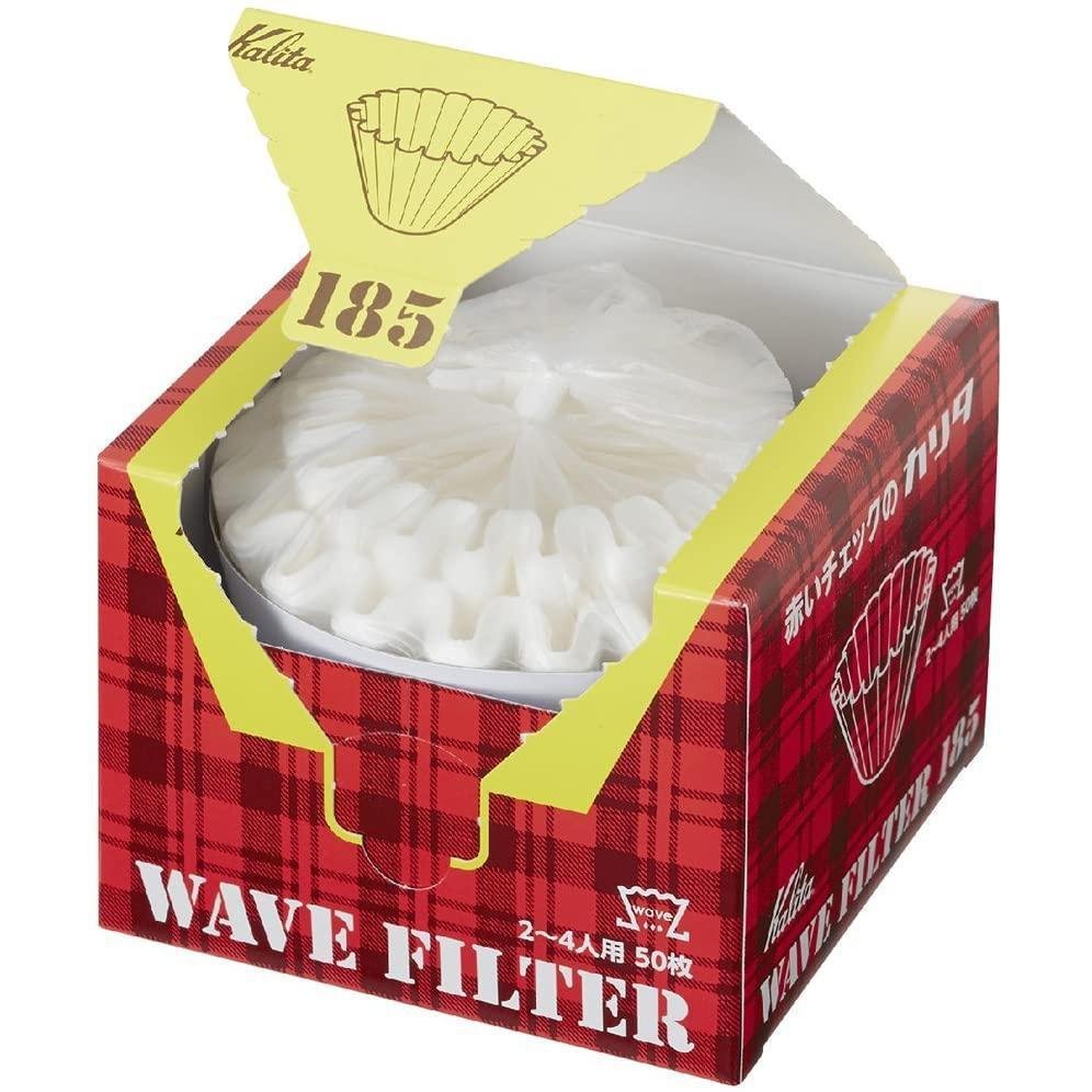 Kalita Wave 185 Coffee Dripper Filters - 50 Count Unbleached Paper Filters for Pour Over Coffee - Perfect for Home Brewing and Specialty Coffee Shops