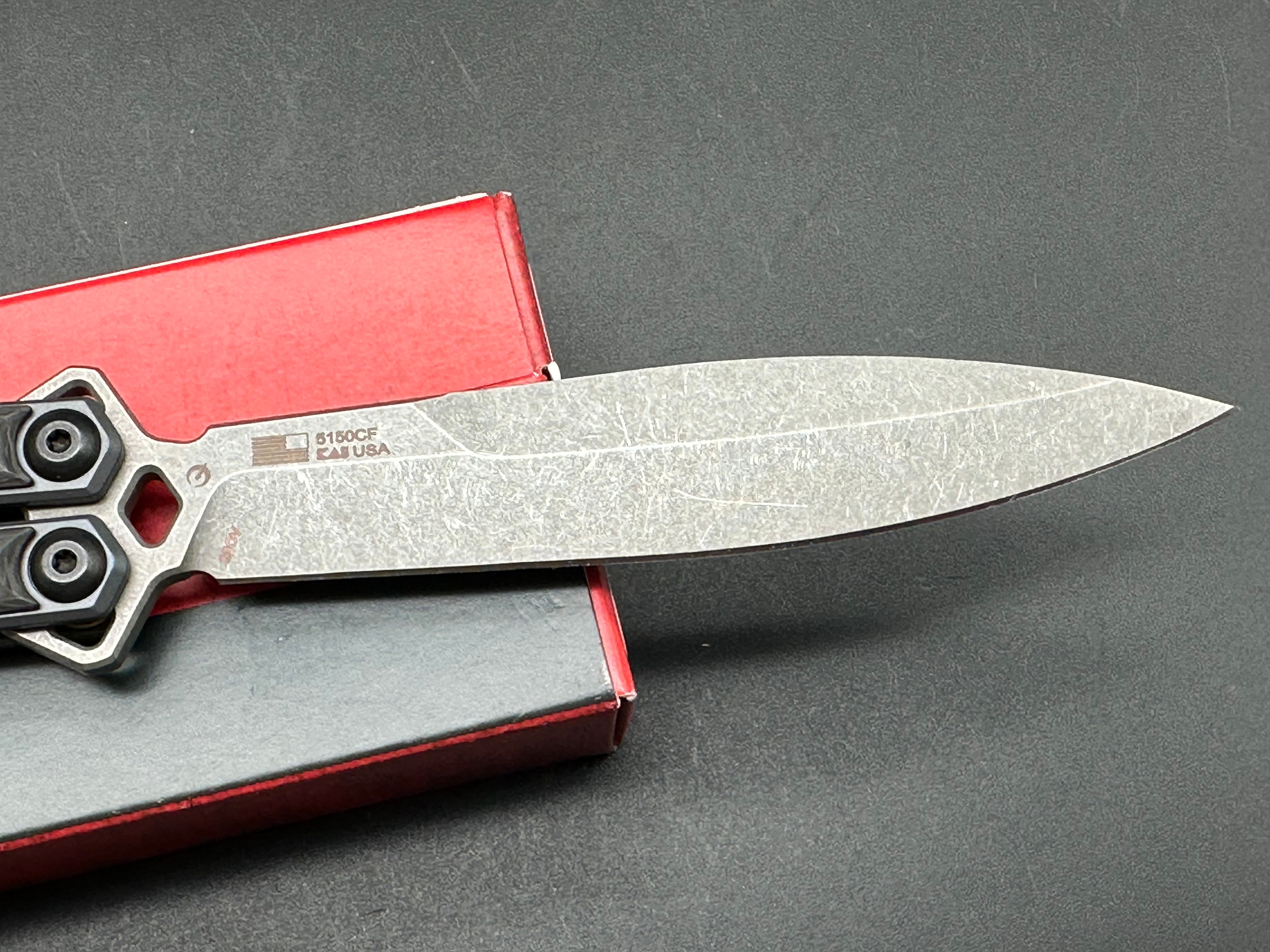 Kershaw Lucha CF Balisong Butterfly Knife - Premium Carbon Fiber Handle, Razor Sharp Blade for EDC, Outdoor, and Tactical Use