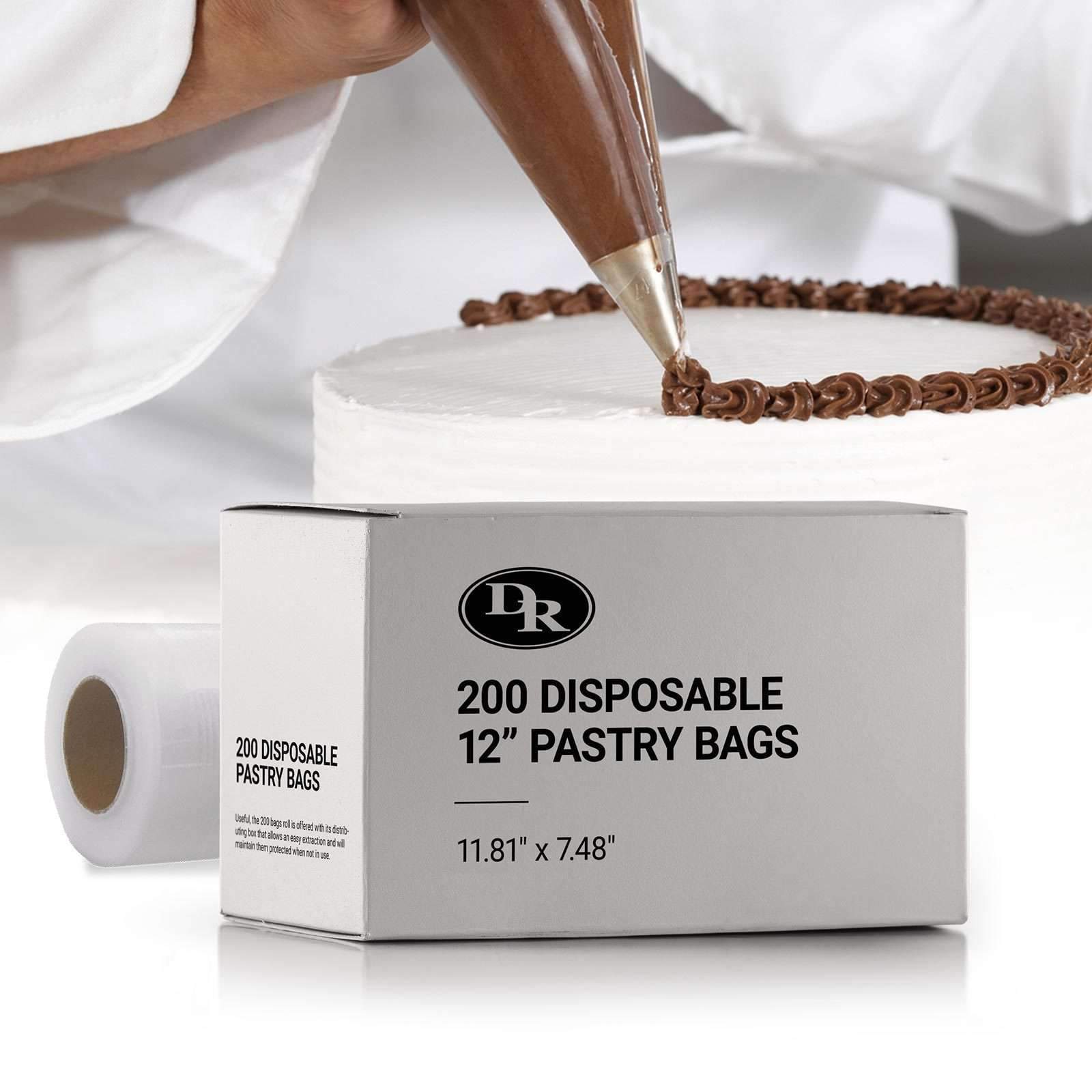 200 Disposable 12-Inch Pastry Bags for Baking, Icing, Decorating - Perfect for Cakes, Cupcakes, Cookies & Desserts