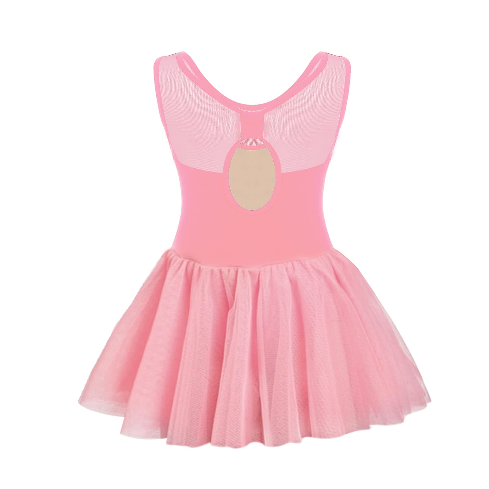 Phineein Girls' Short Sleeve Ballet Leotard with Hollow Back & Attached Skirt - Dancewear for Ballet, Jazz, and Performance (Ideal for Recitals, Classes & Competitions)
