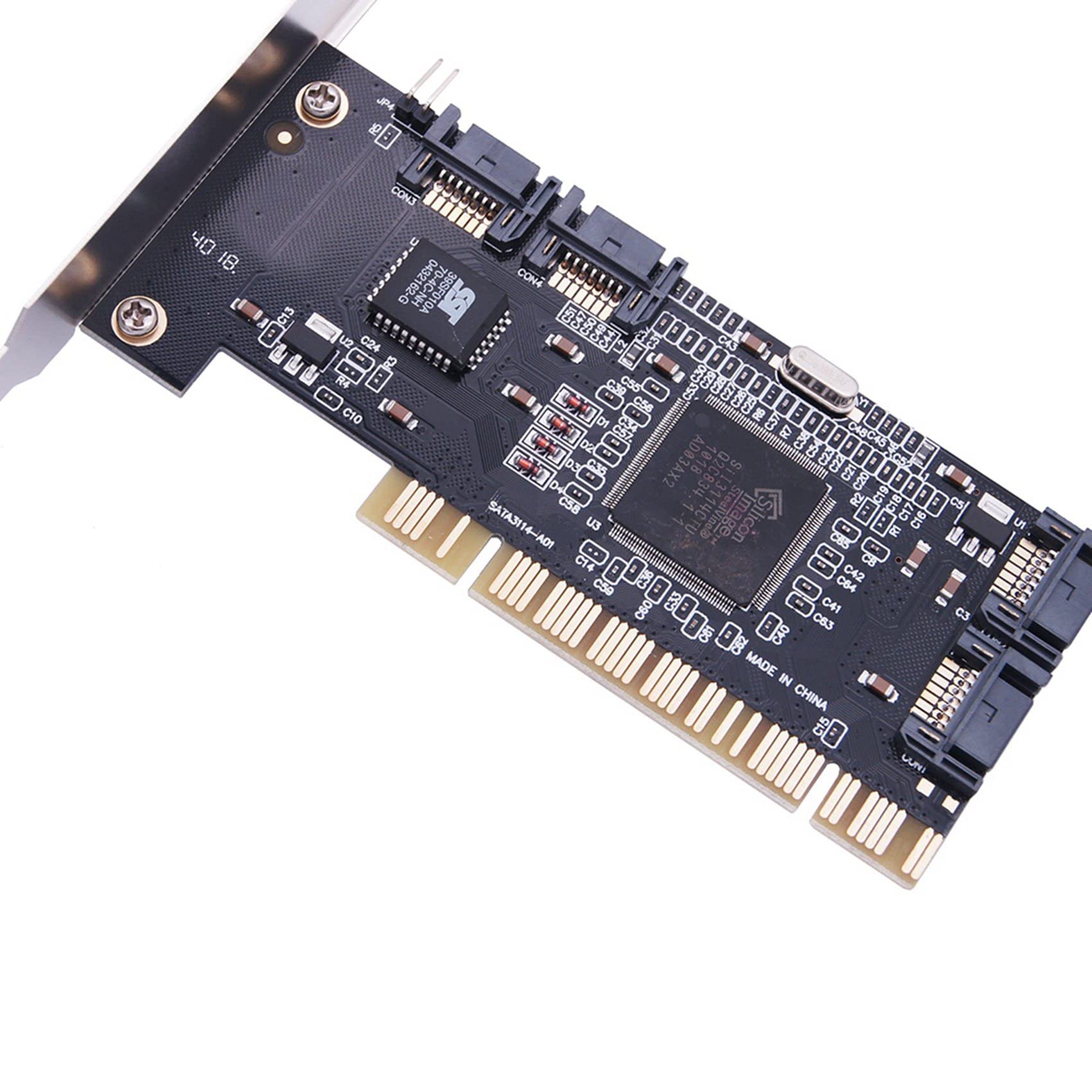 2-Pack 4-Port PCI SATA Controller Card with 2 SATA Cables - Internal Expansion Card for PC, Desktop, Server - Upgrade Storage for Hard Drives, SSDs, RAID Arrays