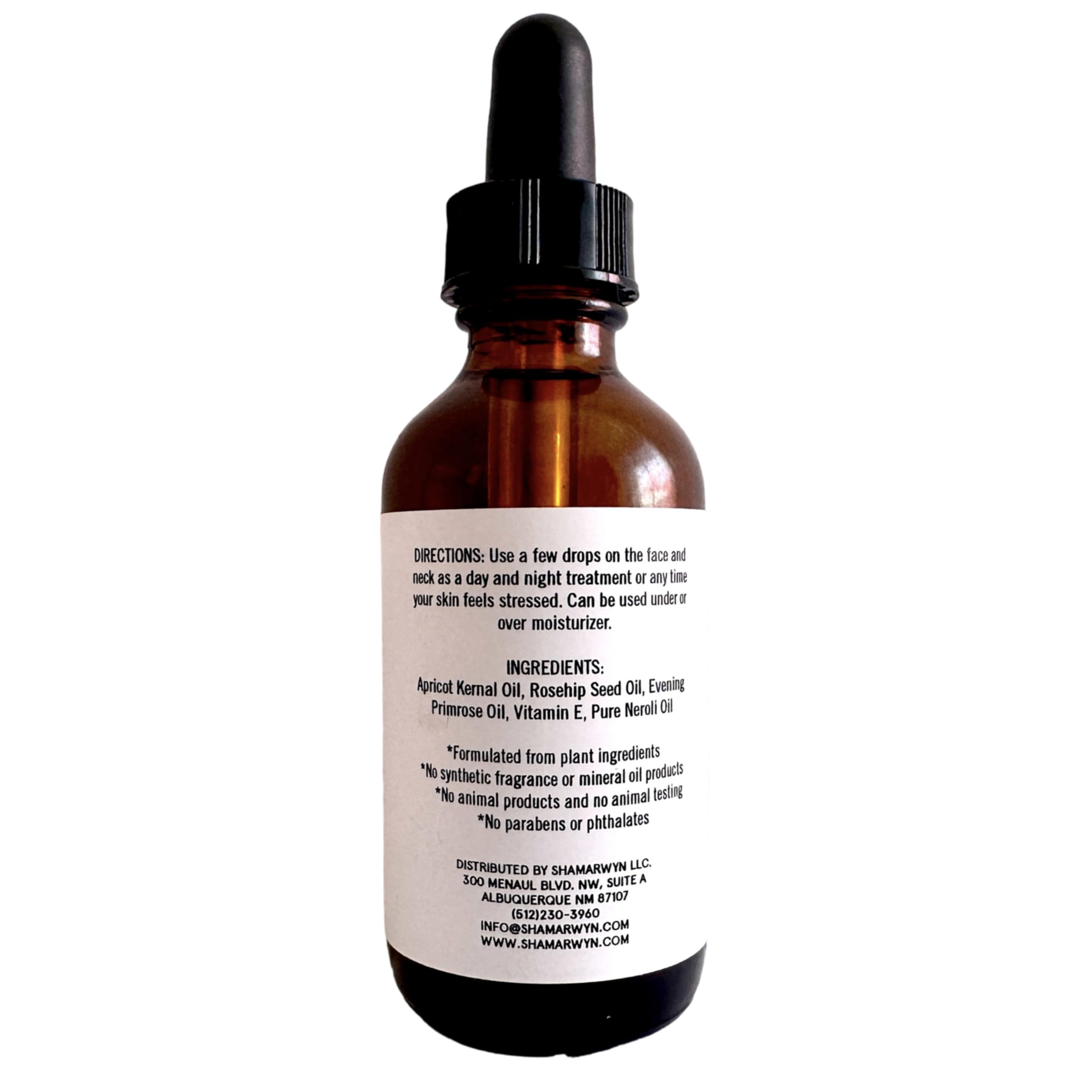Shamarwyn Neroli Oil with Rosehip & Primrose - 2oz Natural Skincare Blend for Face, Body & Hair Care - Organic Aromatherapy Essential Oil for Relaxation & Glowing Skin