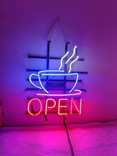 17x14 Inch Beer Bar Neon Sign - Handmade Glass Lamp Light for Coffee Shop, Pub & Man Cave Decor (Various Sizes Available) - Perfect for Bar Lighting, Home Decor & Gift Giving