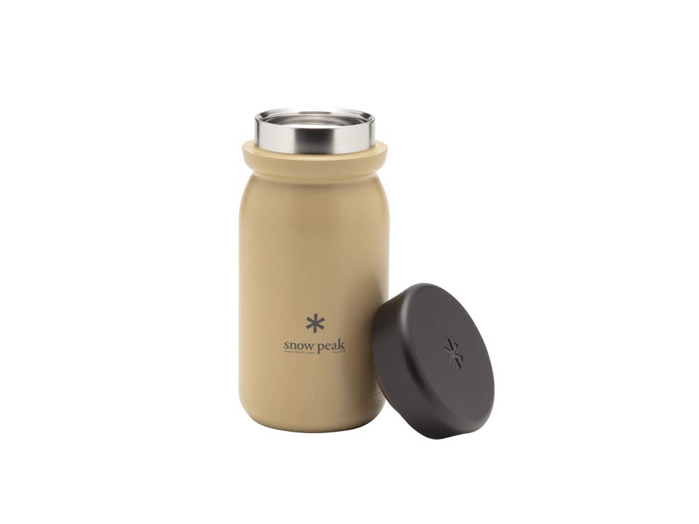 Snow Peak 350ml Sand-Colored Milk Bottle - Durable & Lightweight Camping & Outdoor Drinkware for Hiking, Picnics, and Daily Use