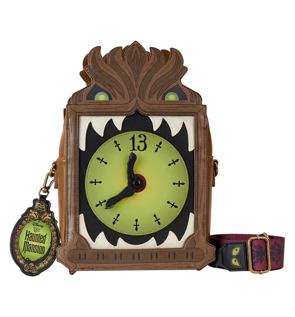 Disney Haunted Mansion Clock Crossbody Bag - Loungefly Exclusive Gothic Purse for Women | Perfect for Halloween, Cosplay, and Disney Park Outings