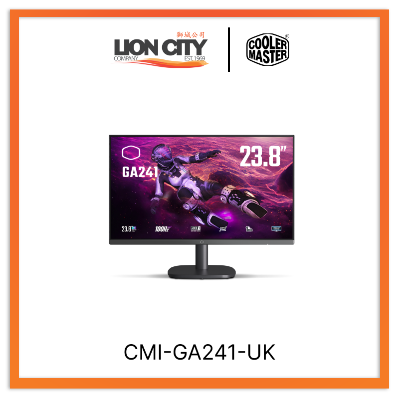 Cooler Master CMI GA241 UK CM GA241 24-inch FHD 100Hz Gaming Monitor - Ultra-Smooth Gameplay for PC & Console Gaming