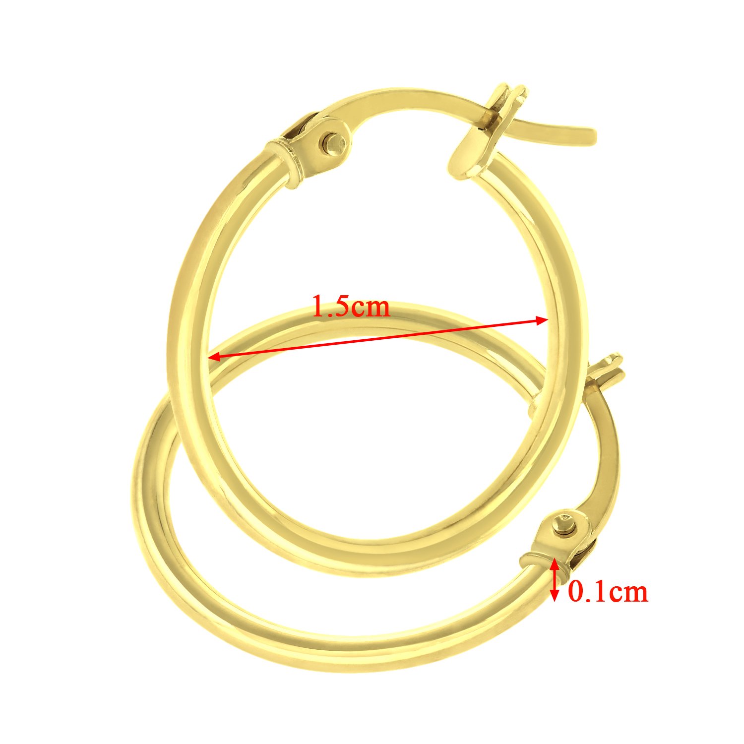 Citerna UER098Y 9ct Yellow Gold Classic Hoop Earrings for Women - Elegant Everyday Jewelry, Perfect for Gifts, Parties & Special Occasions