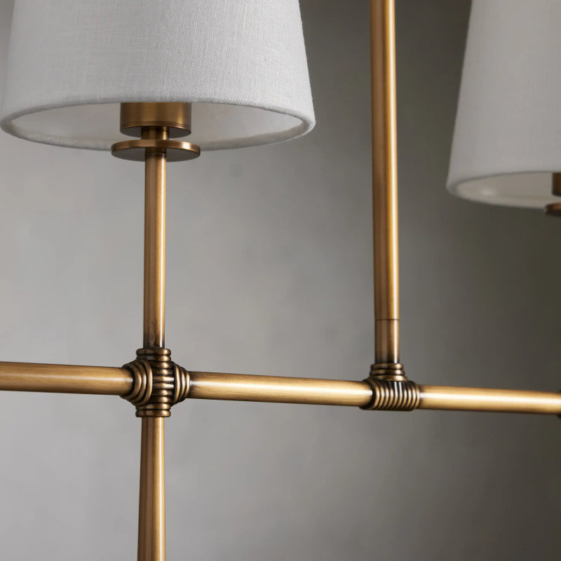 Modern Rhodes Linear Chandelier - Sleek 6-Light LED Pendant Lighting Fixture for Dining Room, Kitchen Island & Contemporary Home Decor | Dimmable, Gold Finish, Easy Installation