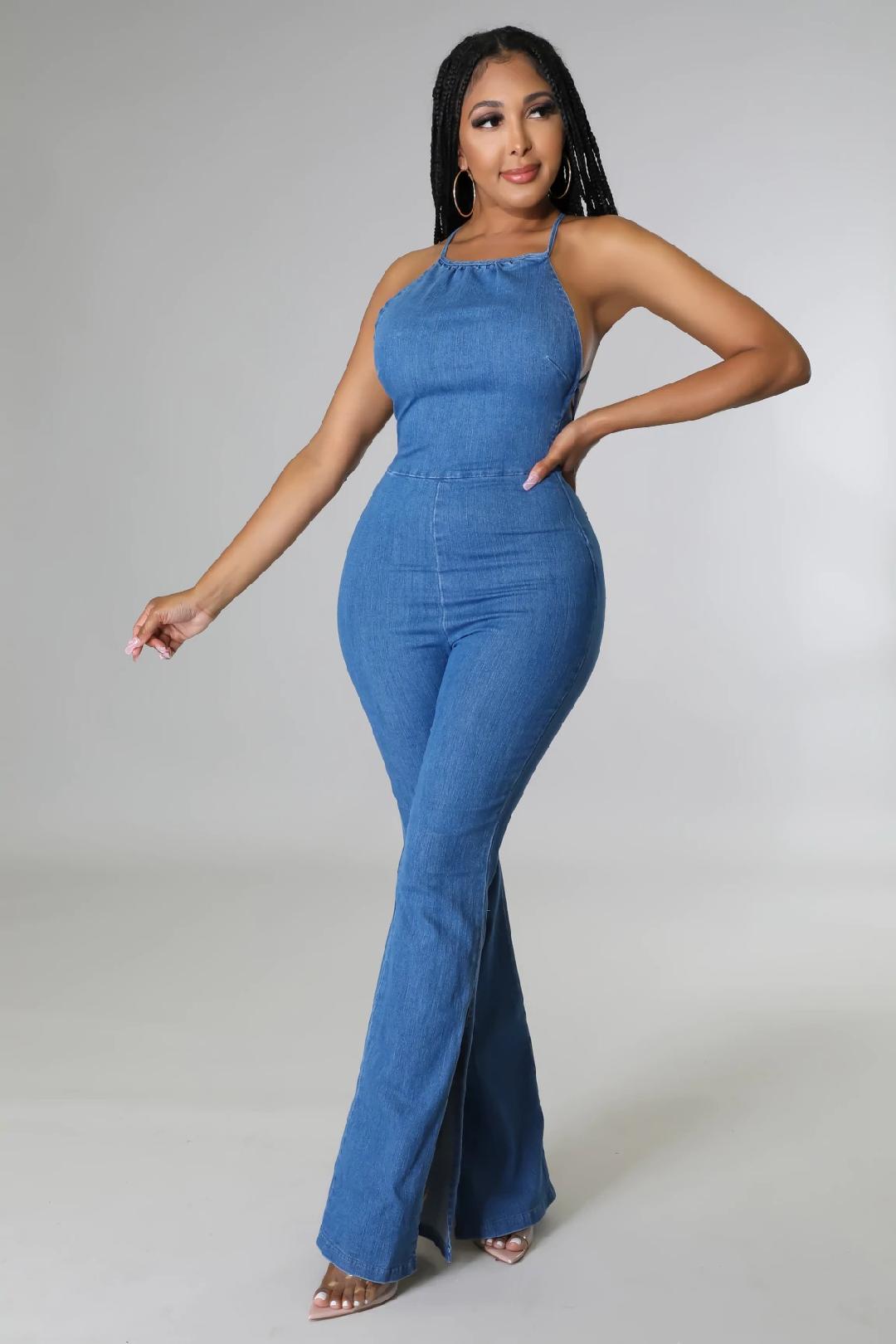 Kelisa Women's Denim Jumpsuit - Stylish Casual Romper for Everyday Wear | Perfect for Outings, Parties & Street Fashion