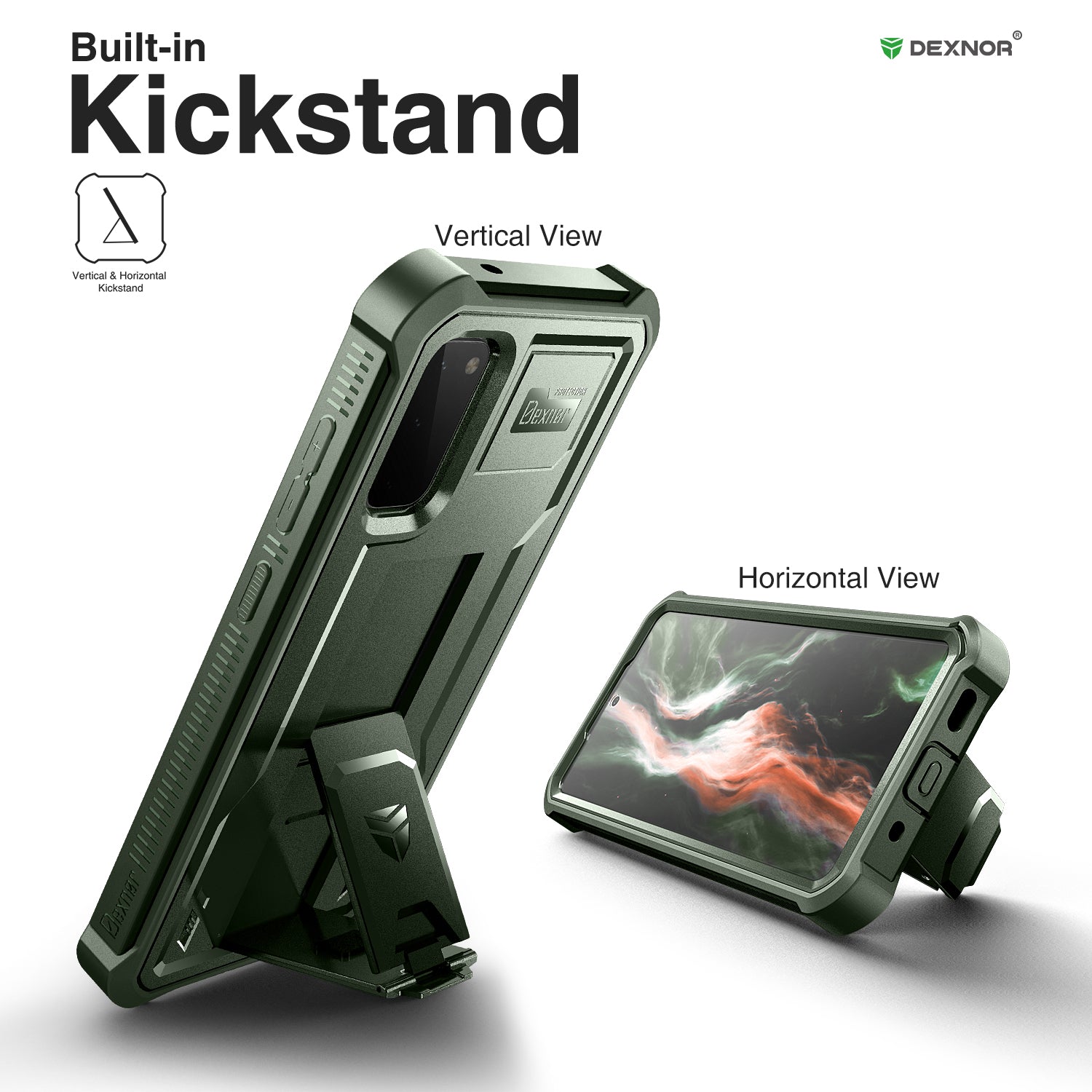 Dexnor Heavy Duty Shockproof Rugged Case for Samsung Galaxy S20 with Built-in Kickstand & Screen Protector - Perfect for Outdoor Adventures, Work & Daily Protection