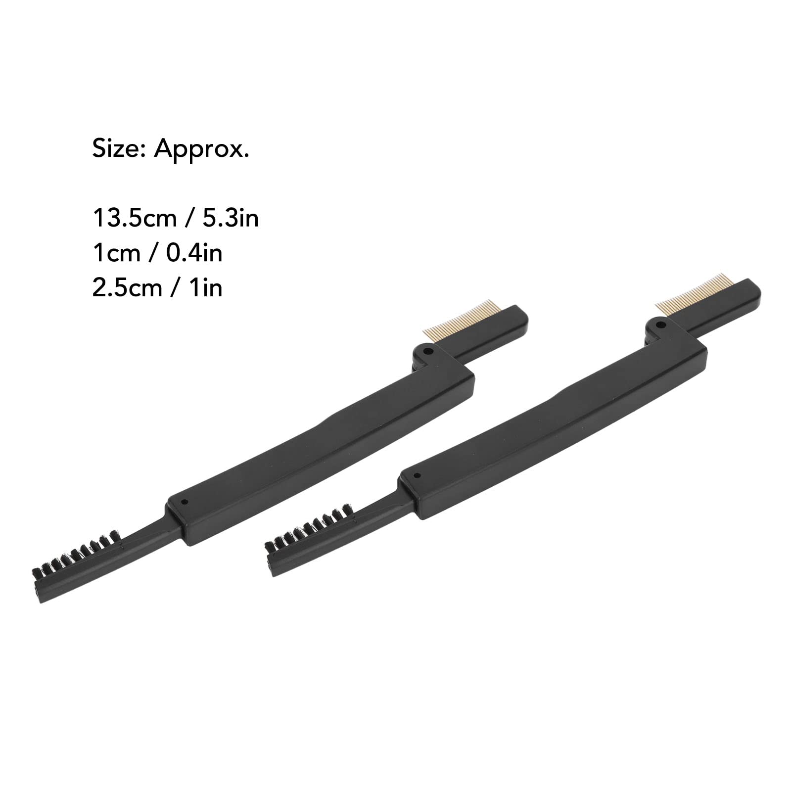 2-Pack Metal Eyelash & Eyebrow Comb - Dual-Sided Folding Portable Lash Separator with Fine Teeth for Precise Grooming | Perfect for Makeup Kits, Travel & Salon Use