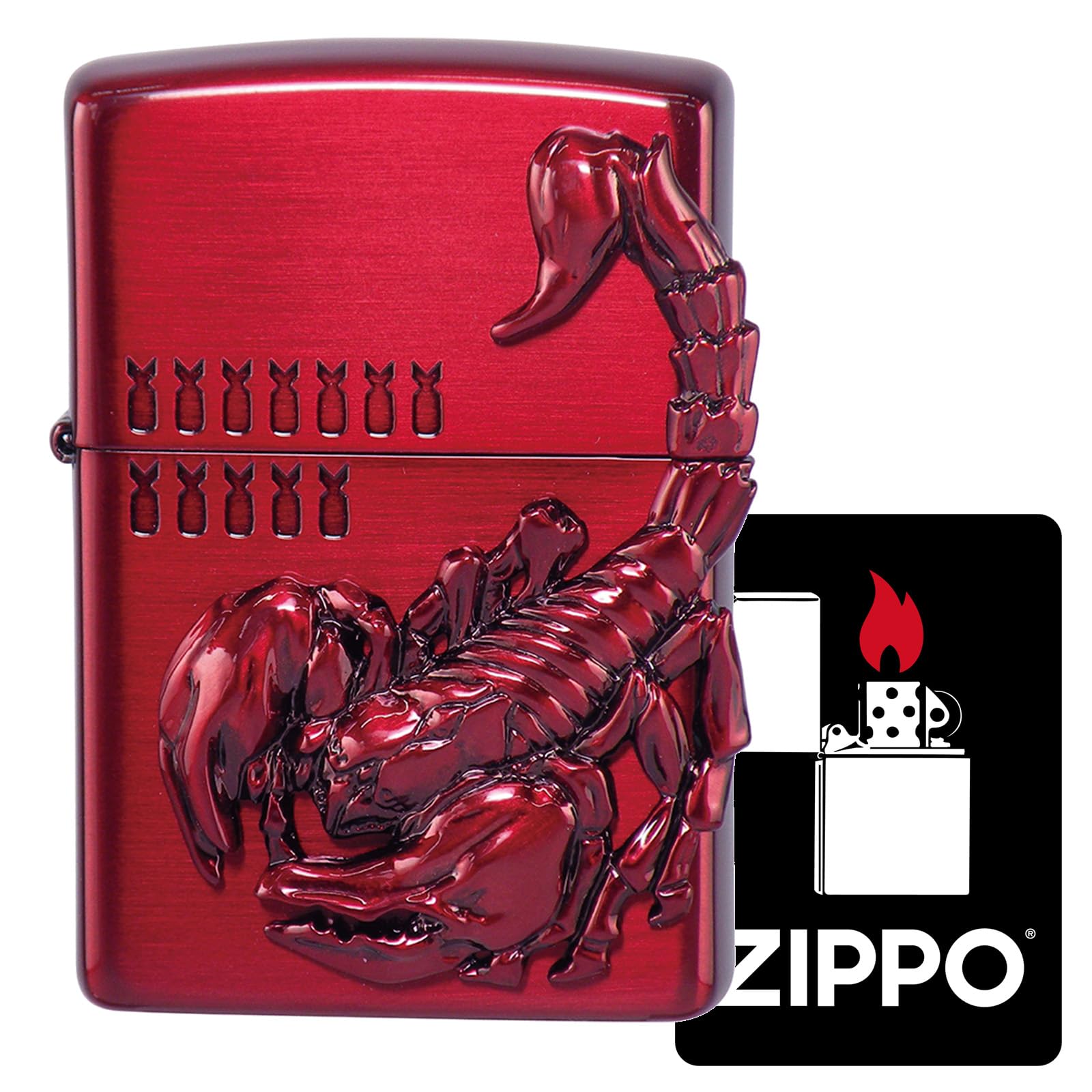 ZIPPO Lighter - Venom Scorpion Engraved Metal Windproof Lighter, Red Scorpion Etched Design, Cool Collectible Gift for Men (Perfect for Camping, Outdoor Adventures & Everyday Carry)