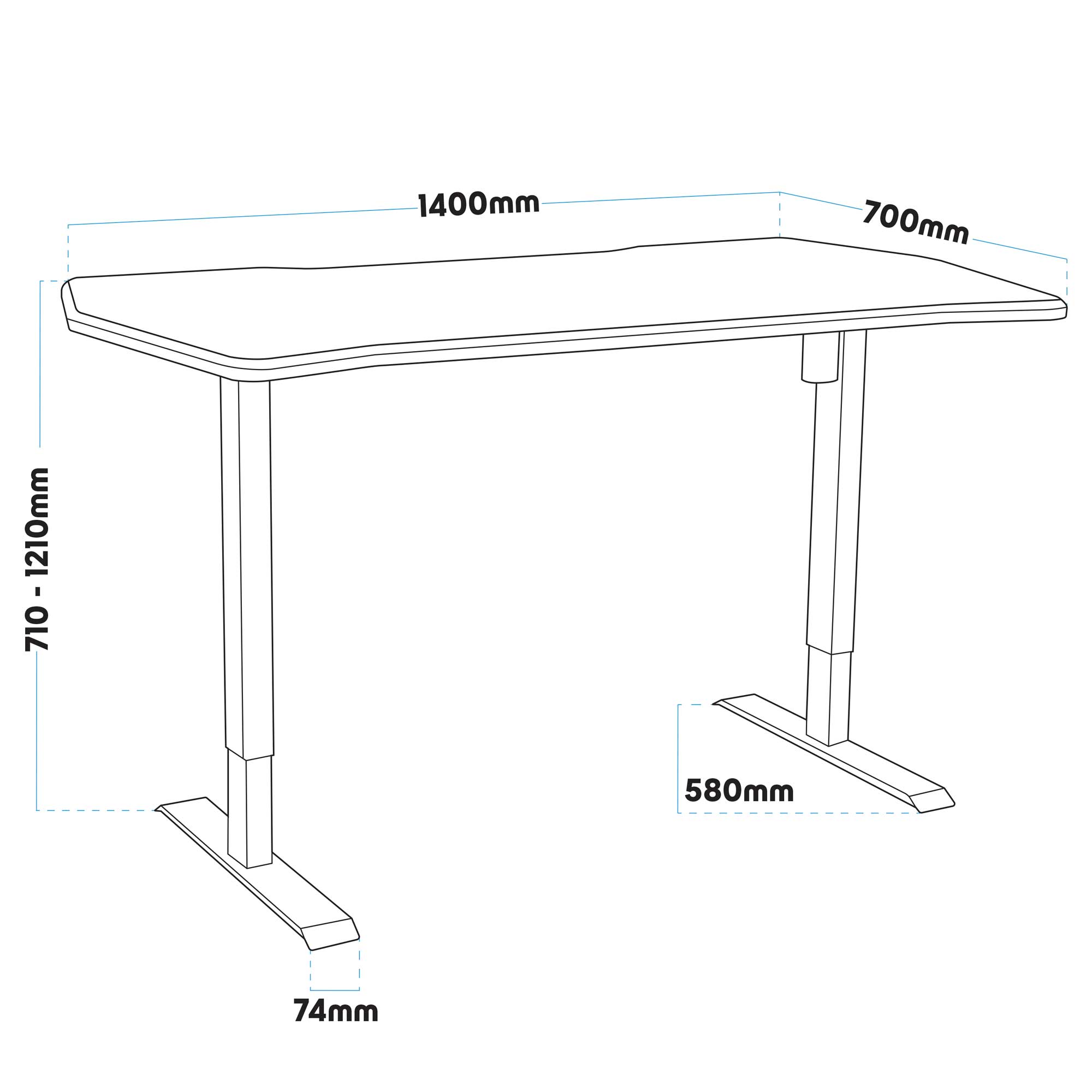 Premium Carbon Fiber Electric Height Adjustable Standing Desk with Memory Function - 55
