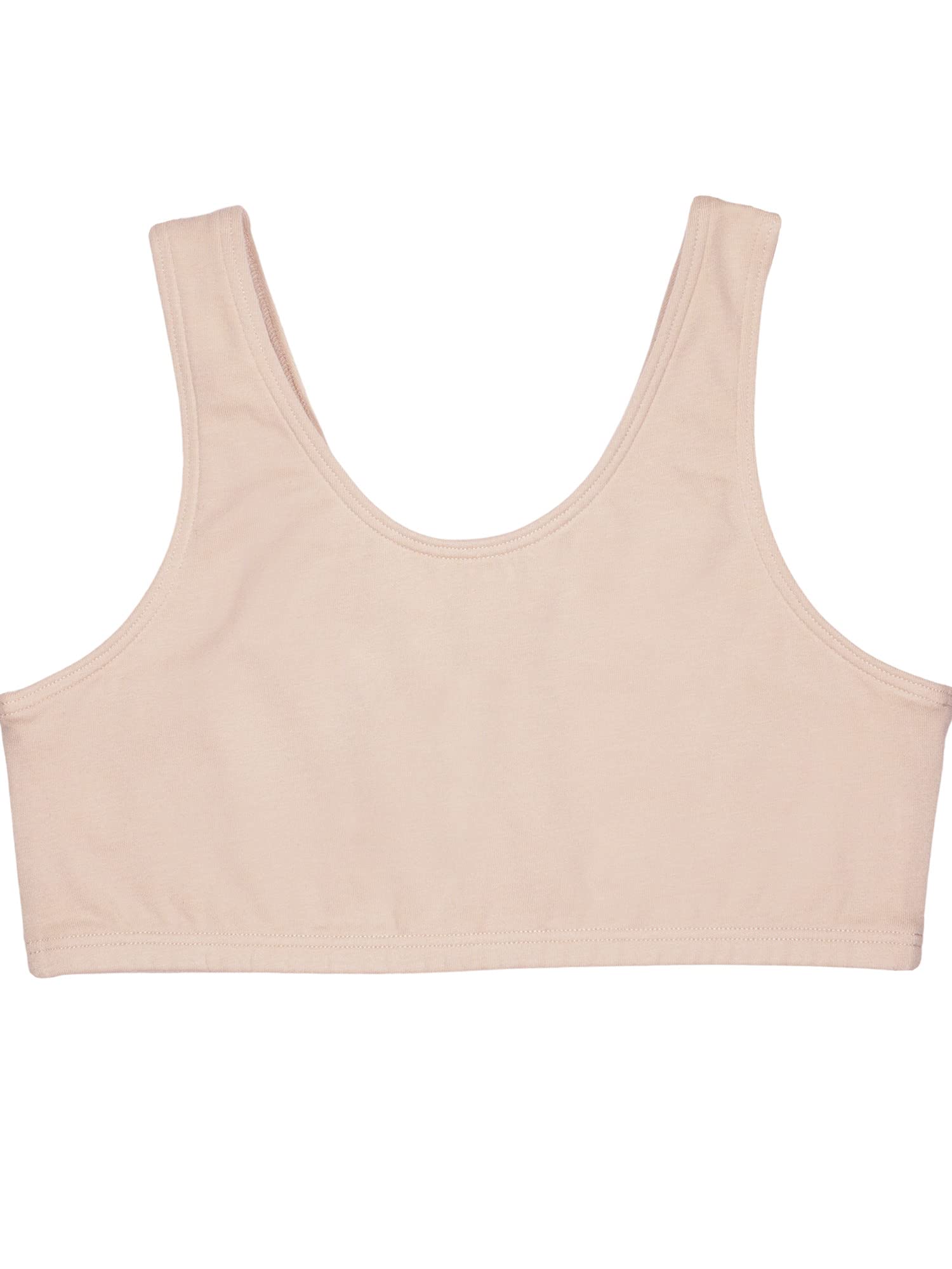 Fruit of the Loom Girls' Cotton Built-up Stretch Sports Bra - Comfortable Support for Active Kids | Perfect for Gymnastics, Dance & Playtime
