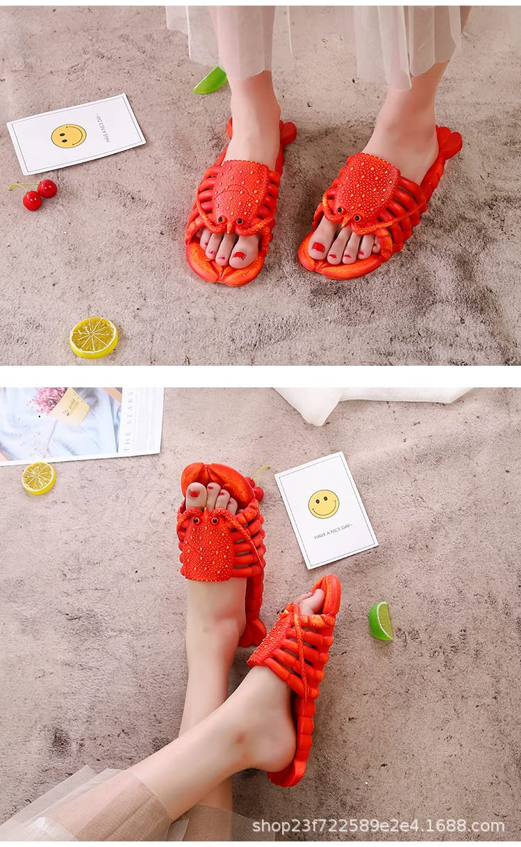Lobster Slippers for Women & Men - Comfortable Fish Shoe Sandals with Non-Slip Sole | Fun Animal-Themed House Slippers for Beach, Pool, and Home Relaxation
