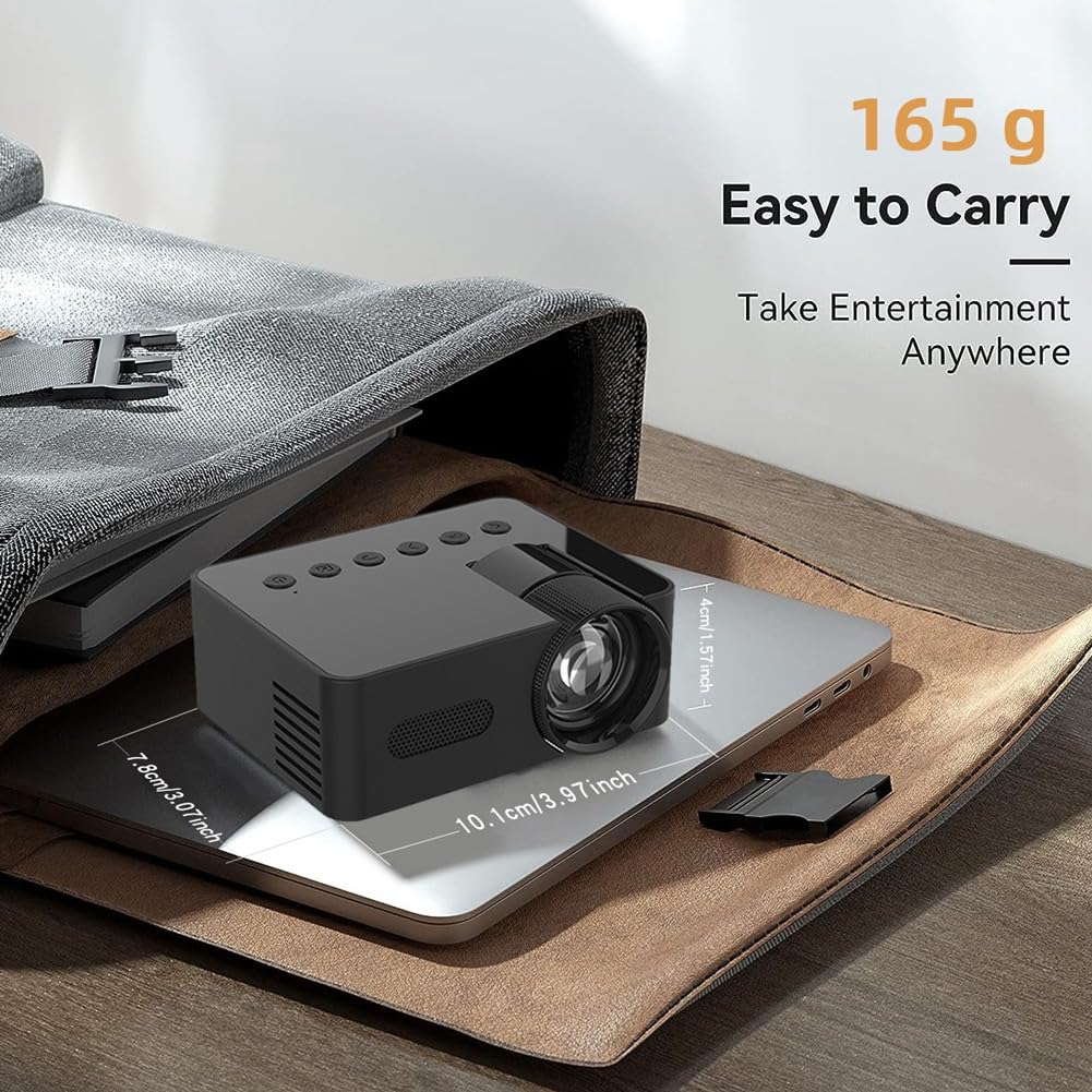 Hoaker YT100 Mini Home Projector - Portable HD Movie Projector for iPhone Android Smartphone, Wireless Bluetooth Home Theater System - Perfect for Indoor Outdoor Movie Nights, Gaming & Presentations