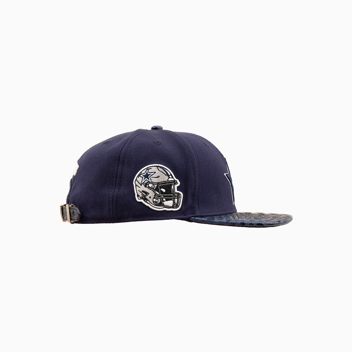 Dallas Cowboys NFL Leather Brim Snapback Hat for Men - Adjustable Flat Brim Baseball Cap for Sports Fans, Game Day & Outdoor Activities