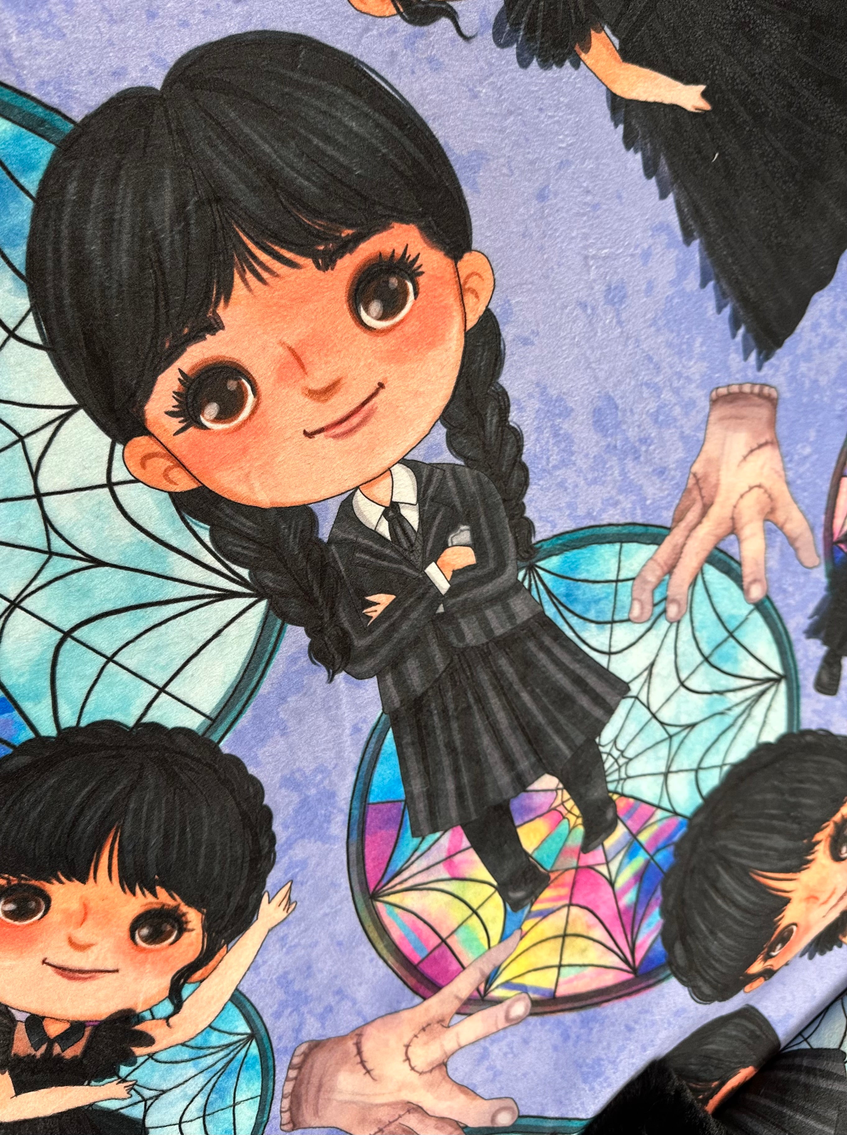Spooky Girl Black Tuscany 41x60 Minky Blanket for Kids, Toddlers & Babies - Soft Travel Blanket with 13x19 Pillowcase - Perfect for Nursery, Stroller & Car Rides