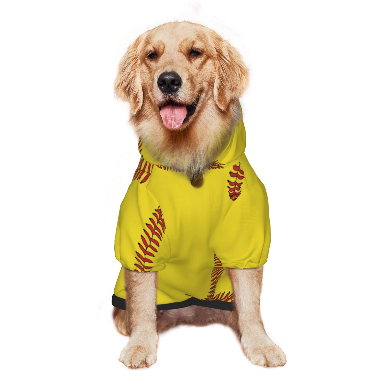 Softball Baseball Dog Hoodie Sweaters with Pocket - Hooded Apparel Costume for Medium & Large Dogs - Perfect for Outdoor Play, Pet Fashion & Photo Shoots