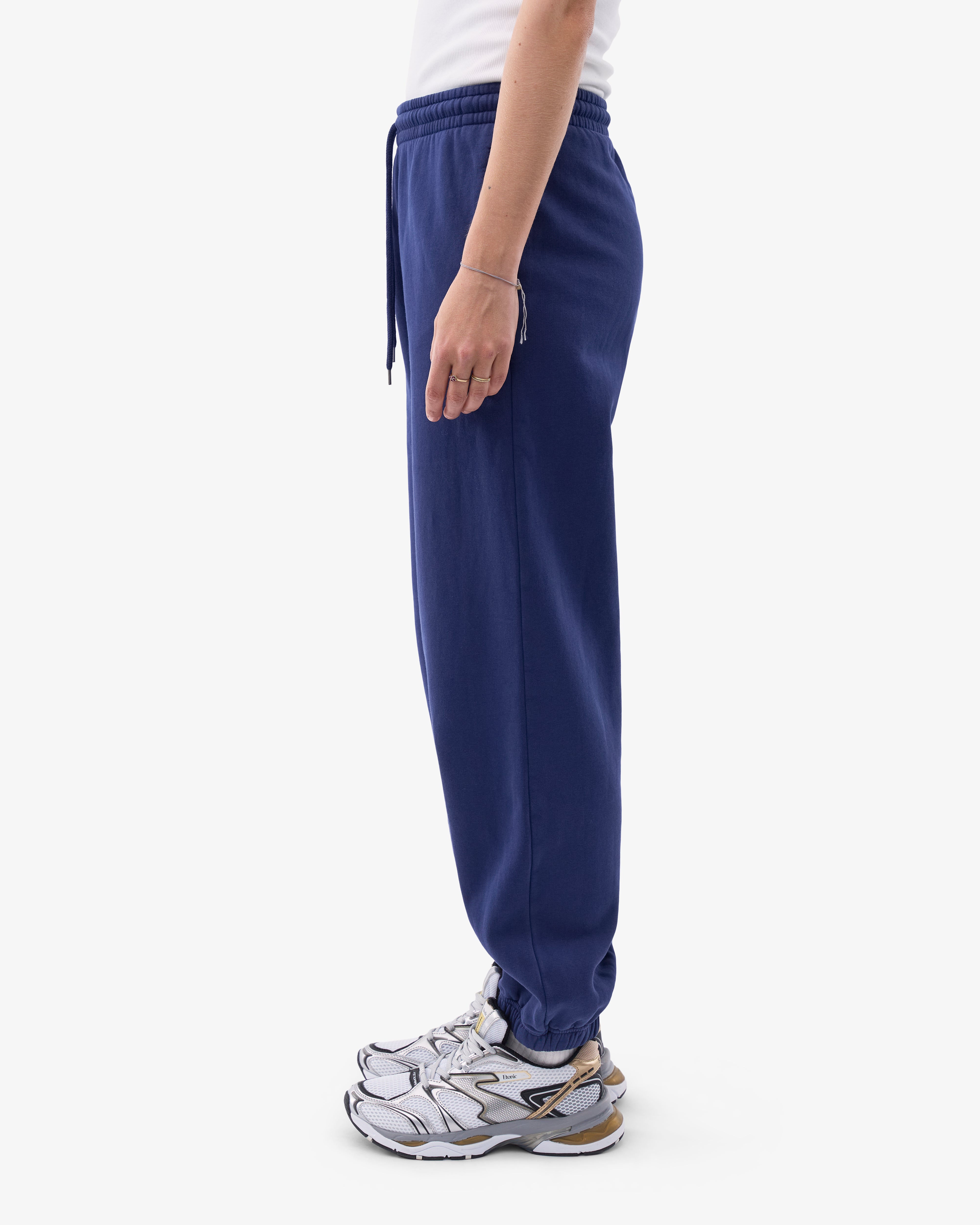 Organic Relaxed Sweatpants for Women - Soft Cotton Lounge Pants with Pockets - Marine Blue - Perfect for Yoga, Home & Travel Comfort