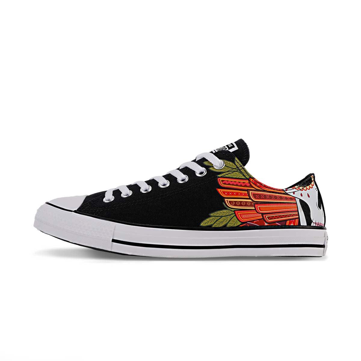 Chuck Taylor All Star Low 'Dia De Los Muertos' Sneakers - Unisex Canvas Shoes for Men & Women - Perfect for Halloween, Day of the Dead Celebrations & Casual Streetwear