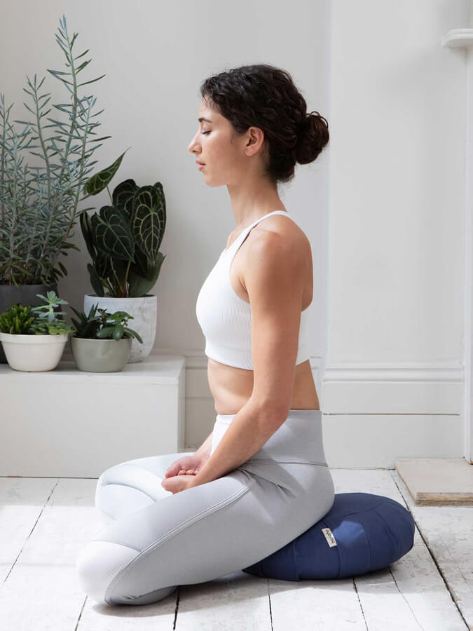 Basaho Classic Zafu Meditation Cushion - Round Buckwheat Filled Yoga Pillow for Zen Sitting, Meditation & Floor Seating - Perfect for Home, Studio & Mindfulness Practice