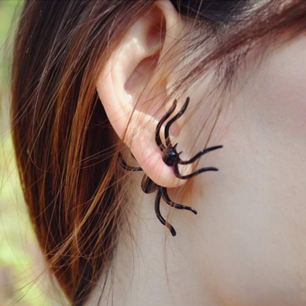 Spooky Halloween Spider Earrings for Women - Black Stud & Dangle Horror Jewelry, Cute Piercing Earrings for Costume Parties & Gothic Fashion