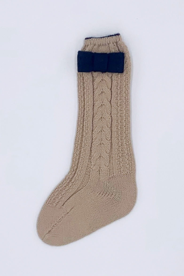 Camel Knee High Bow Socks for Women - Fashionable Crew Socks with Cute Bow Design - Perfect for Winter, Outfits, and Casual Wear