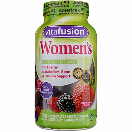 Vitafusion Women's Multivitamin Gummies - Mixed Berry Flavor, 150 Count (Pack of 4) | Daily Immune Support & Energy Boost for Women | Perfect for Work, Gym & Active Lifestyle