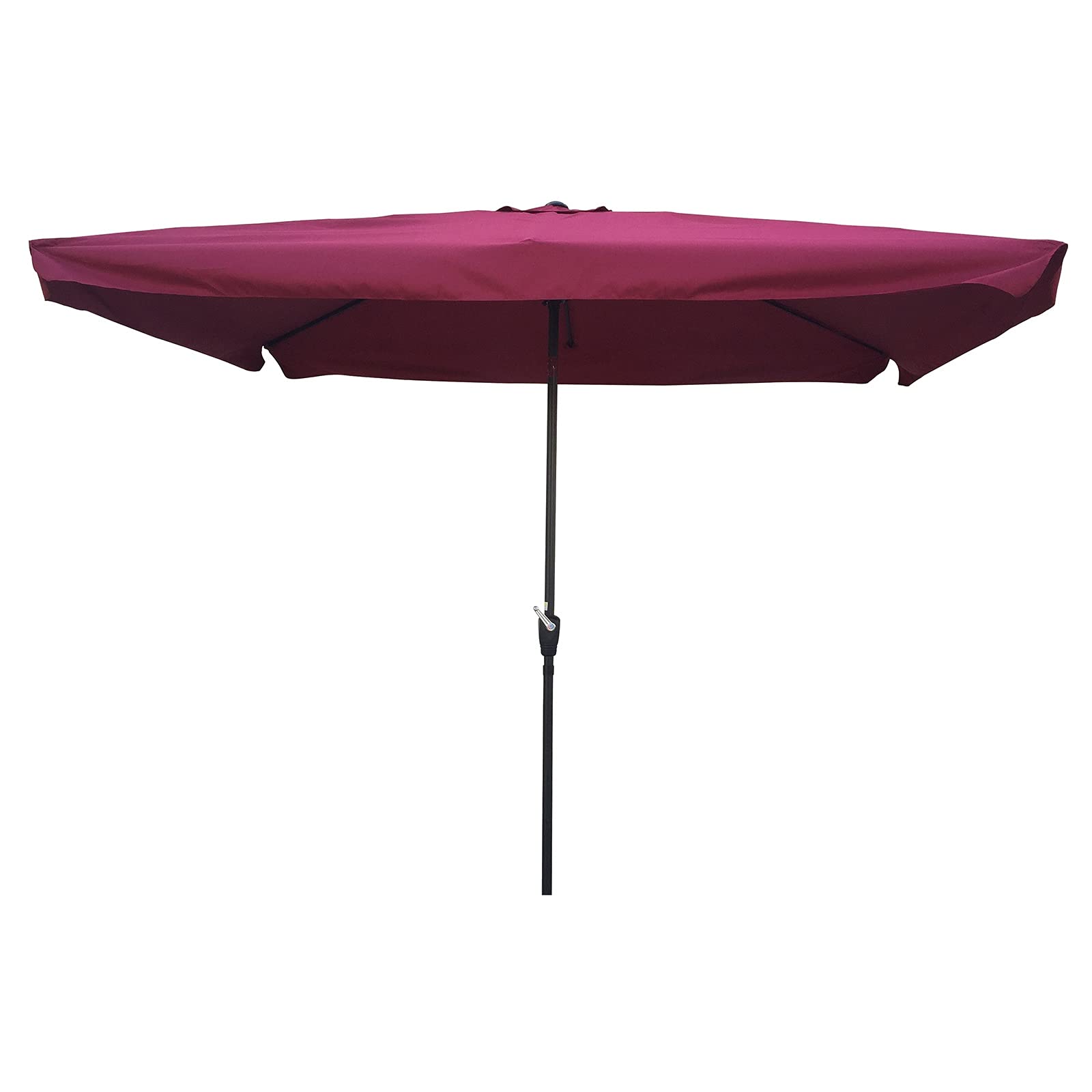 10 x 6.5ft Rectangular Patio Umbrella with Crank & Tilt - Burgundy Outdoor Market Umbrella for Garden, Poolside, Restaurant & Backyard - Waterproof & UV Protection Sun Shade for Patio Furniture