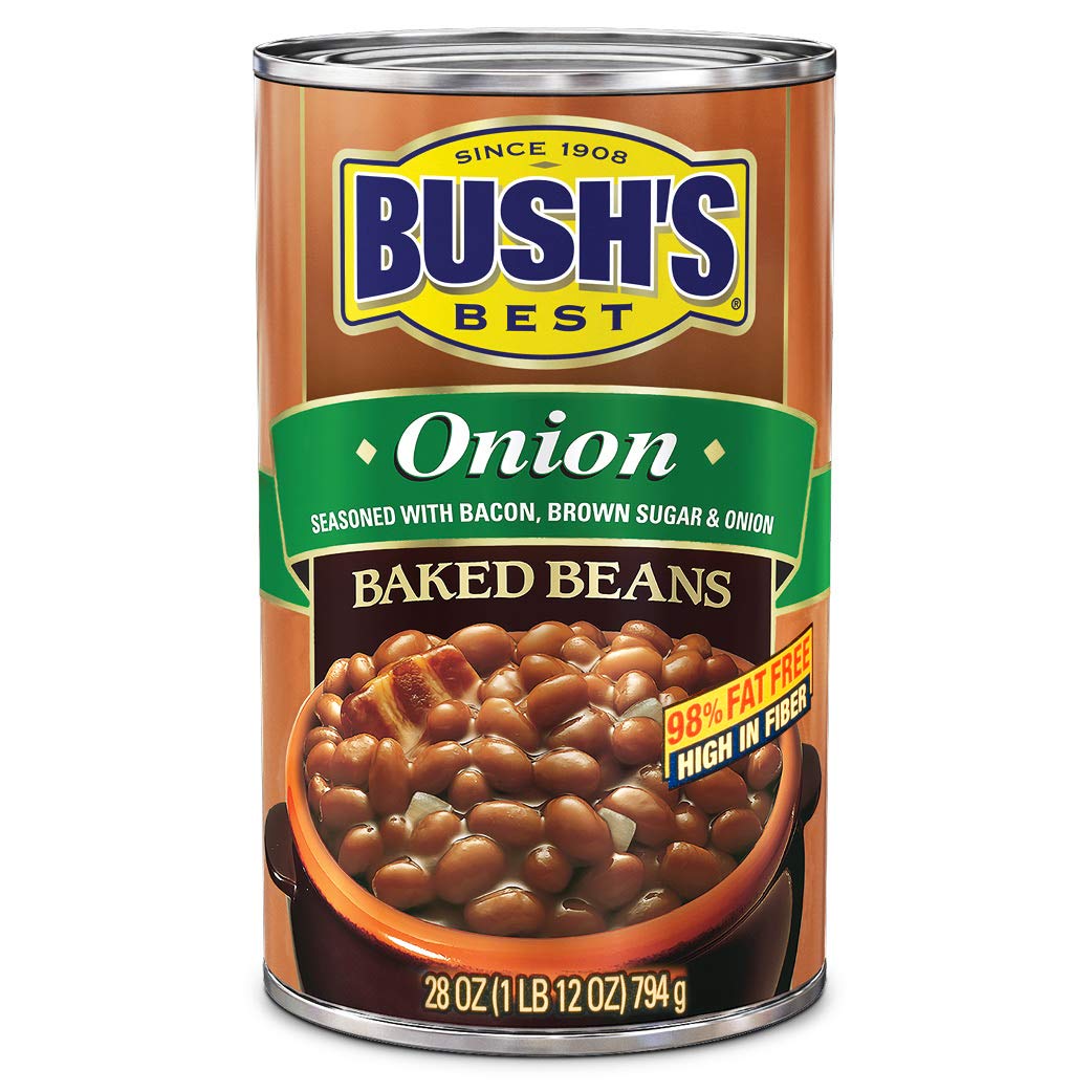 Bush's Best Baked Beans with Onions, 28 oz (1.75 lb) - Canned Beans for BBQ, Picnics & Family Dinners - Rich & Flavorful Side Dish