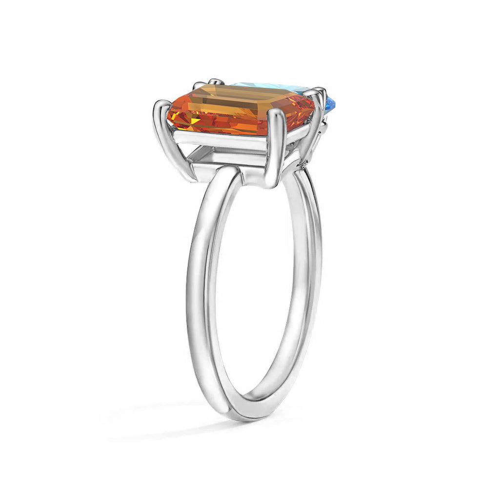 Personalized Toi et Moi Citrine Birthstone Ring for Couples - Romantic Anniversary Gift for Her, Wedding Promise Ring, Unique Jewelry for Special Occasions
