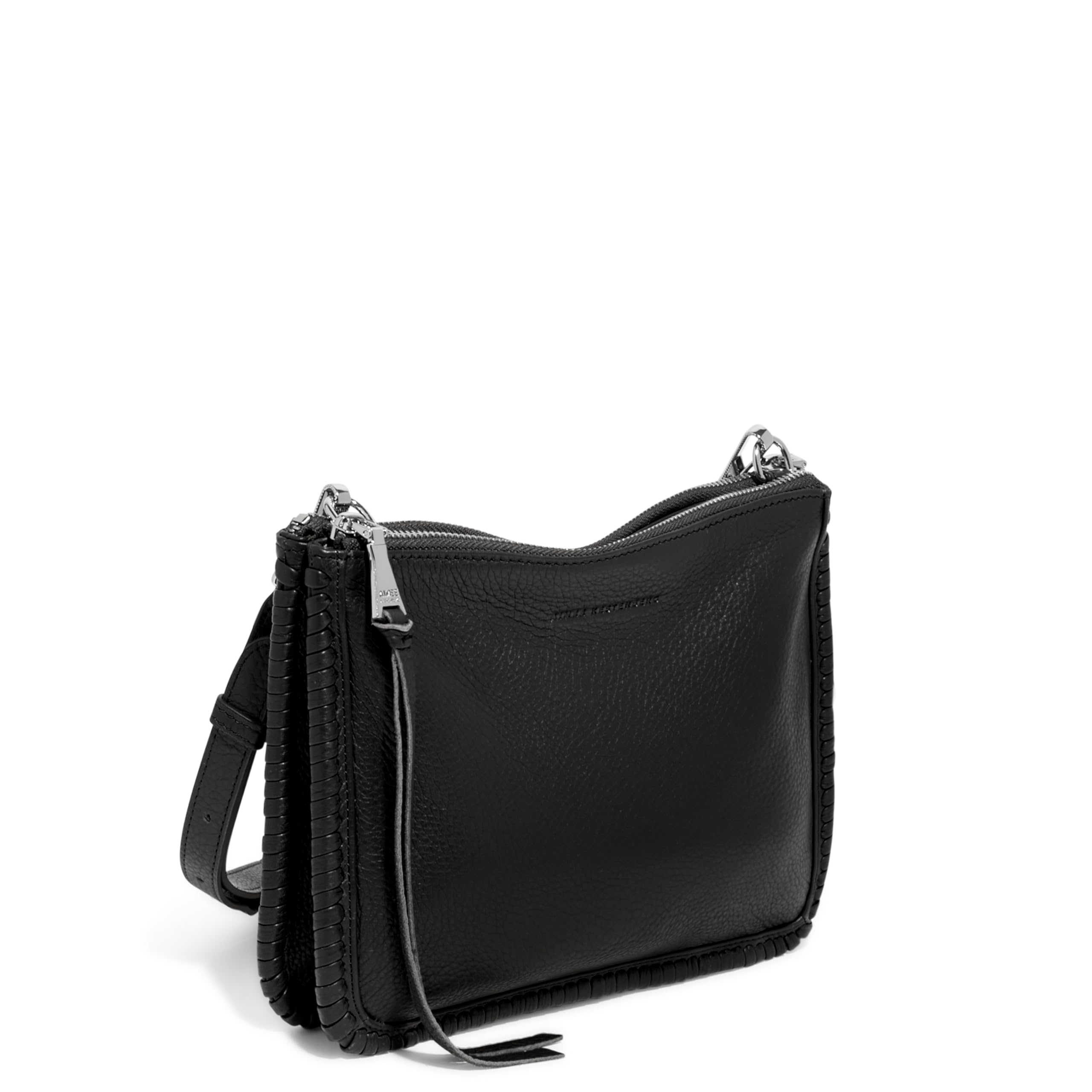 Stylish Women's Double Top Zip Crossbody Bag - Small Genuine Leather Purse with Adjustable Strap - Perfect for Work, Travel & Everyday Use