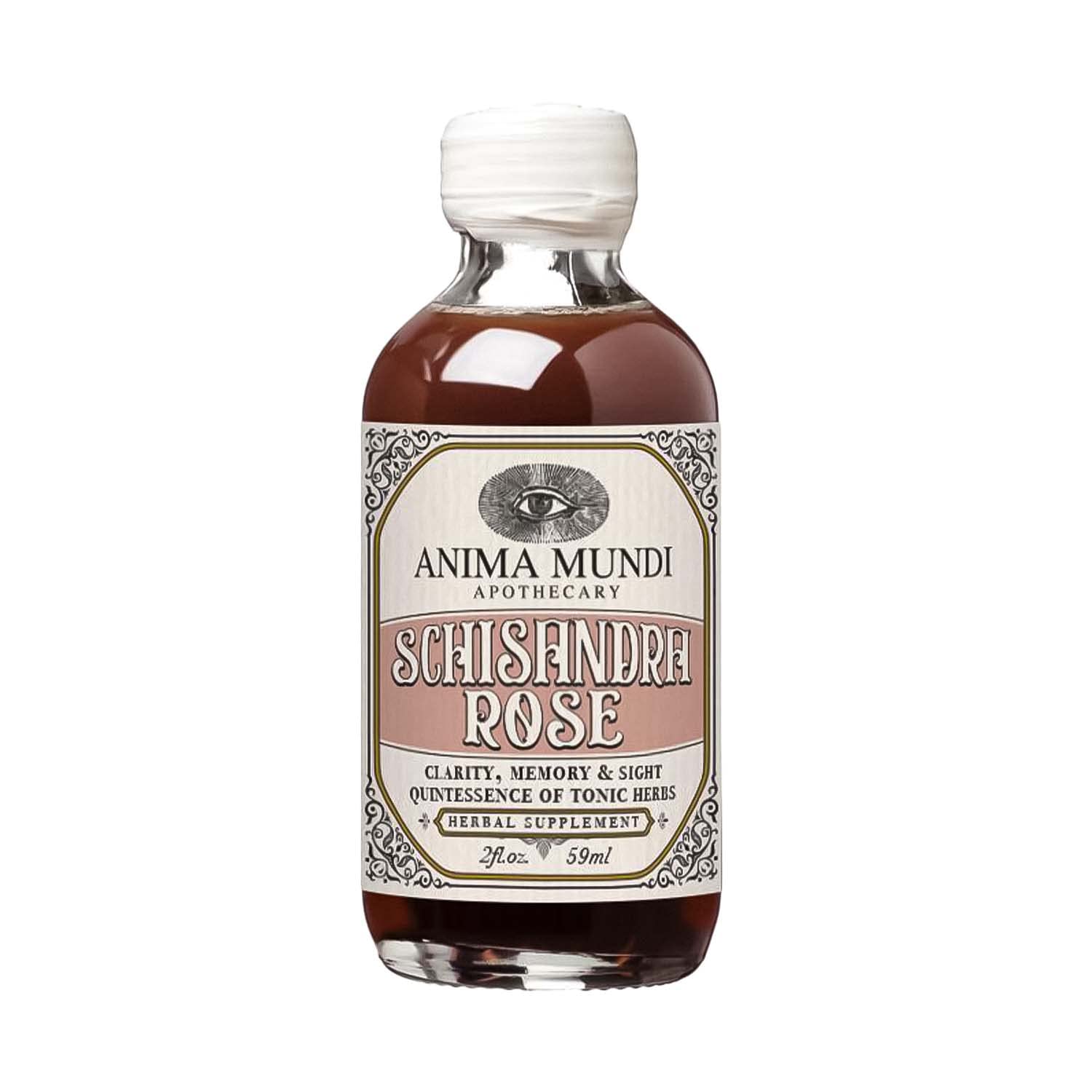 Anima Mundi Schisandra Rose Elixir - Organic Adaptogenic Liquid Supplement with Schisandra Berry & Wild Rose Petals for Liver, Kidney & Beauty Support (2oz/59ml) - Perfect for Stress Relief & Holistic Wellness