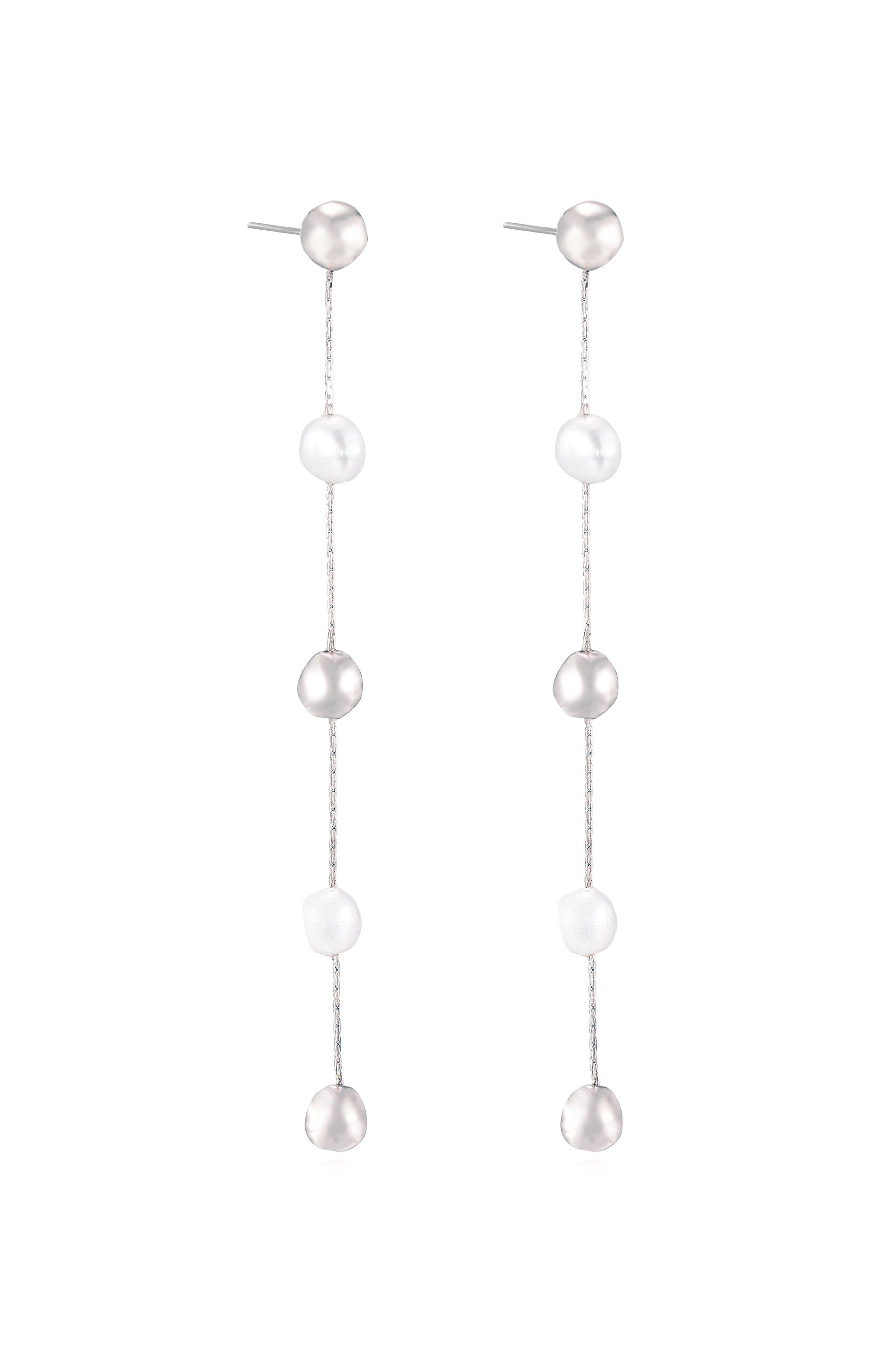 Elegant Freshwater Pearl Drop Earrings for Women - Handmade Dangle Earrings with Alternating Pearls - Perfect for Weddings, Parties & Special Occasions